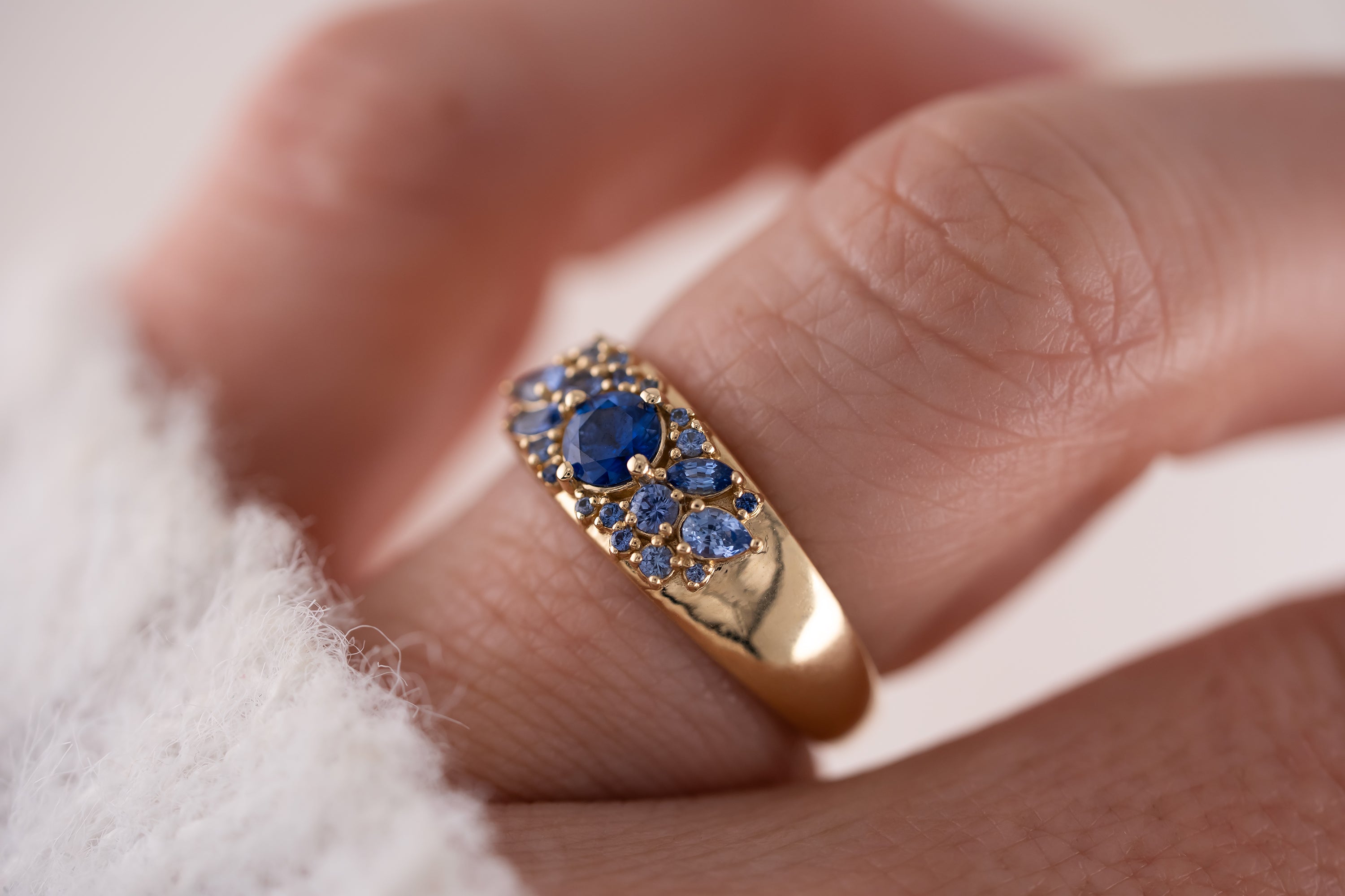 The Bejeweled Ring | Blue Sapphire - Lavender Creek Gems