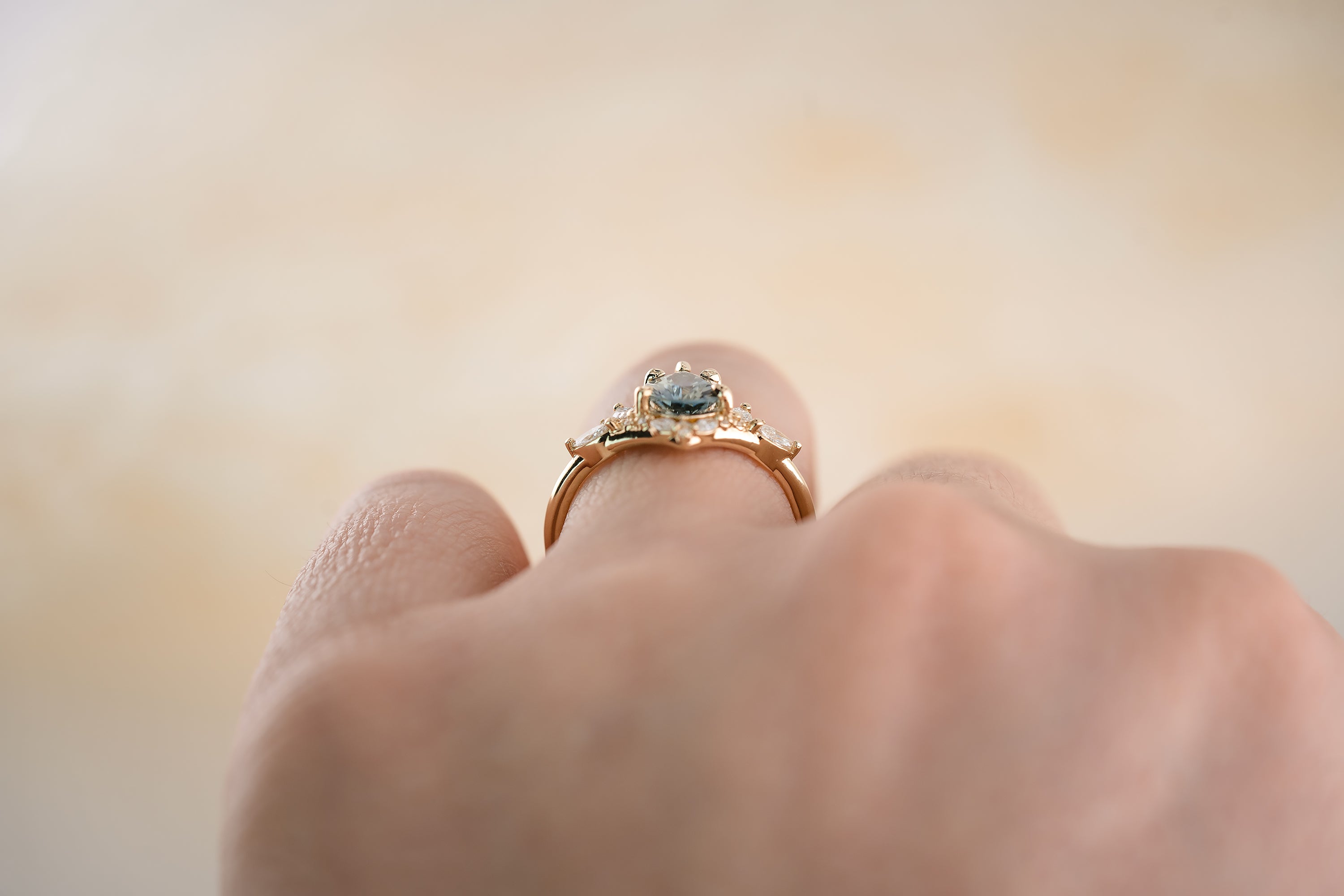 The Aurora 1.18 CT Pear Blue Sapphire Ring - Lavender Creek Gems