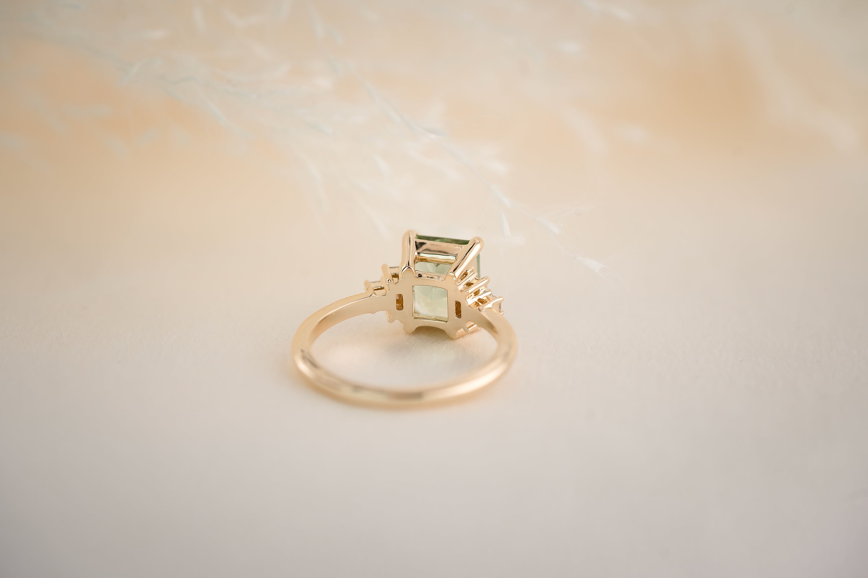 The Mira 2.42 CT Radiant Green Tourmaline Ring - Lavender Creek Gems