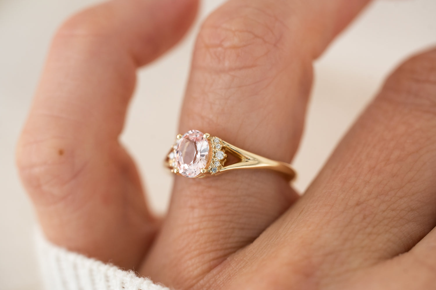The Serendipity Ring | 1.13 CT Oval Light Pink Sapphire - Lavender Creek Gems