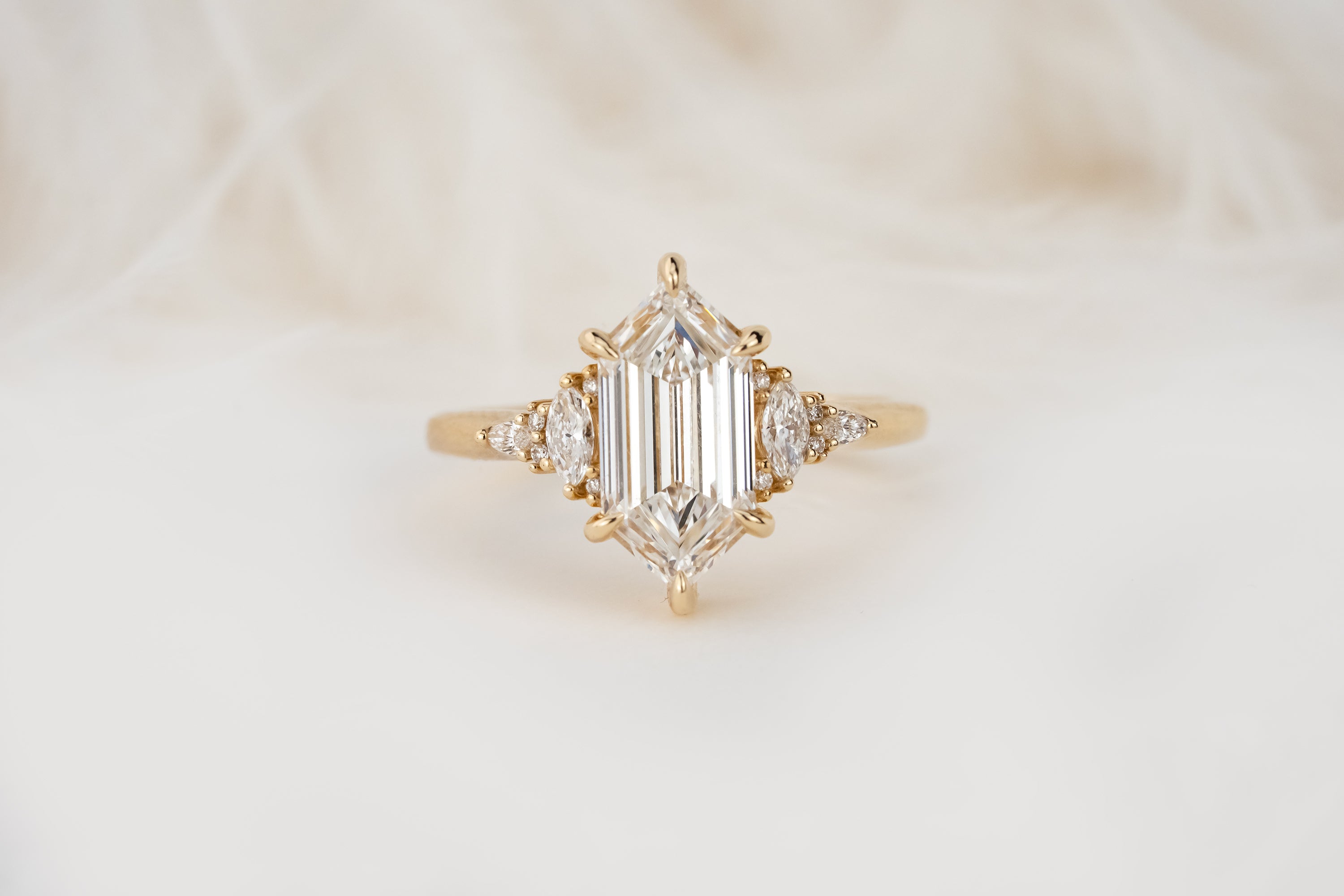 The Low Maeve Ring | 2 CT Elongated Hexagon Diamond - Lavender Creek Gems
