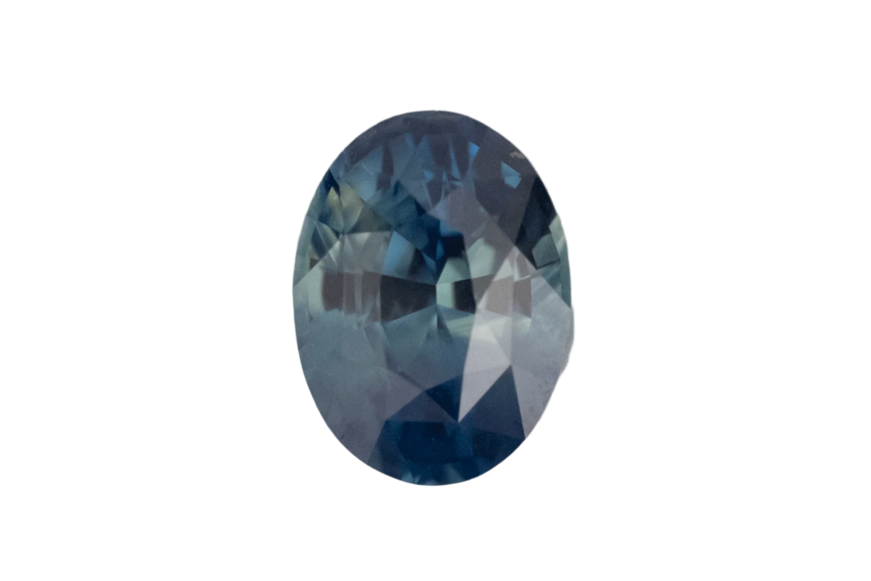 Blue gemstone on a white background