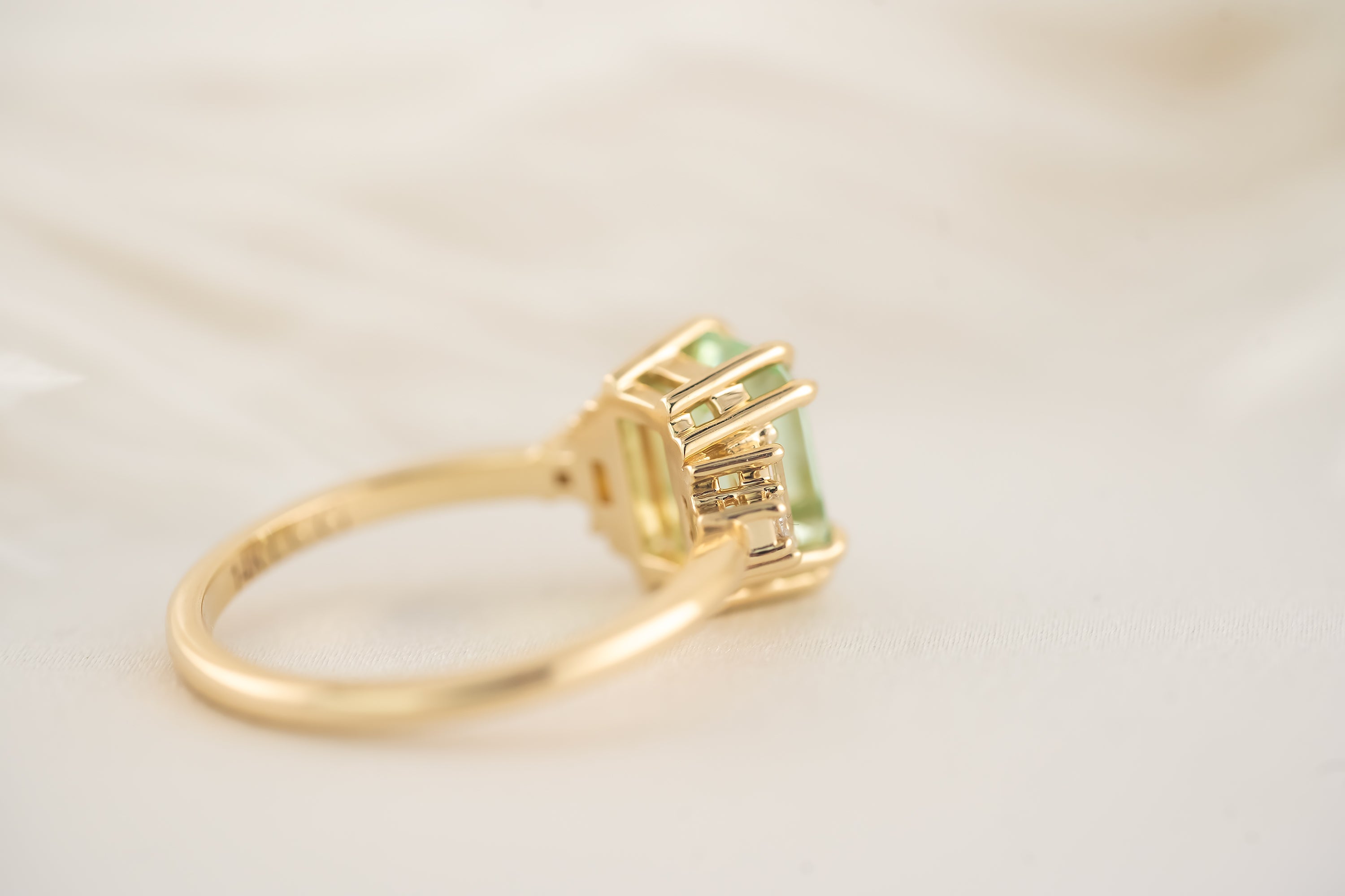 The Mira 2.02 CT Emerald Cut Mint Green Tourmaline Ring - Lavender Creek Gems