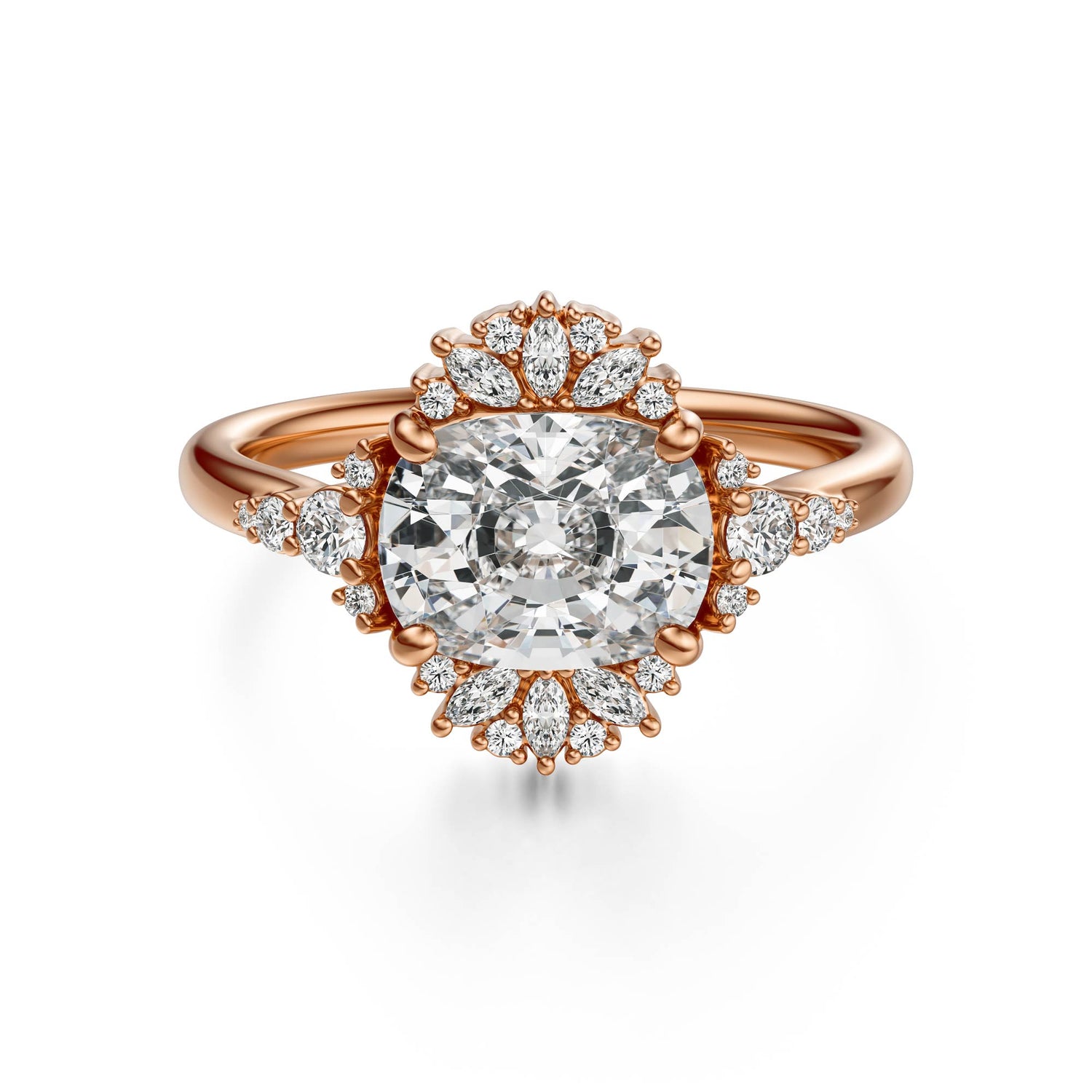 The Comtesse Ring | Elongated Cushion | Setting Only - Lavender Creek Gems
