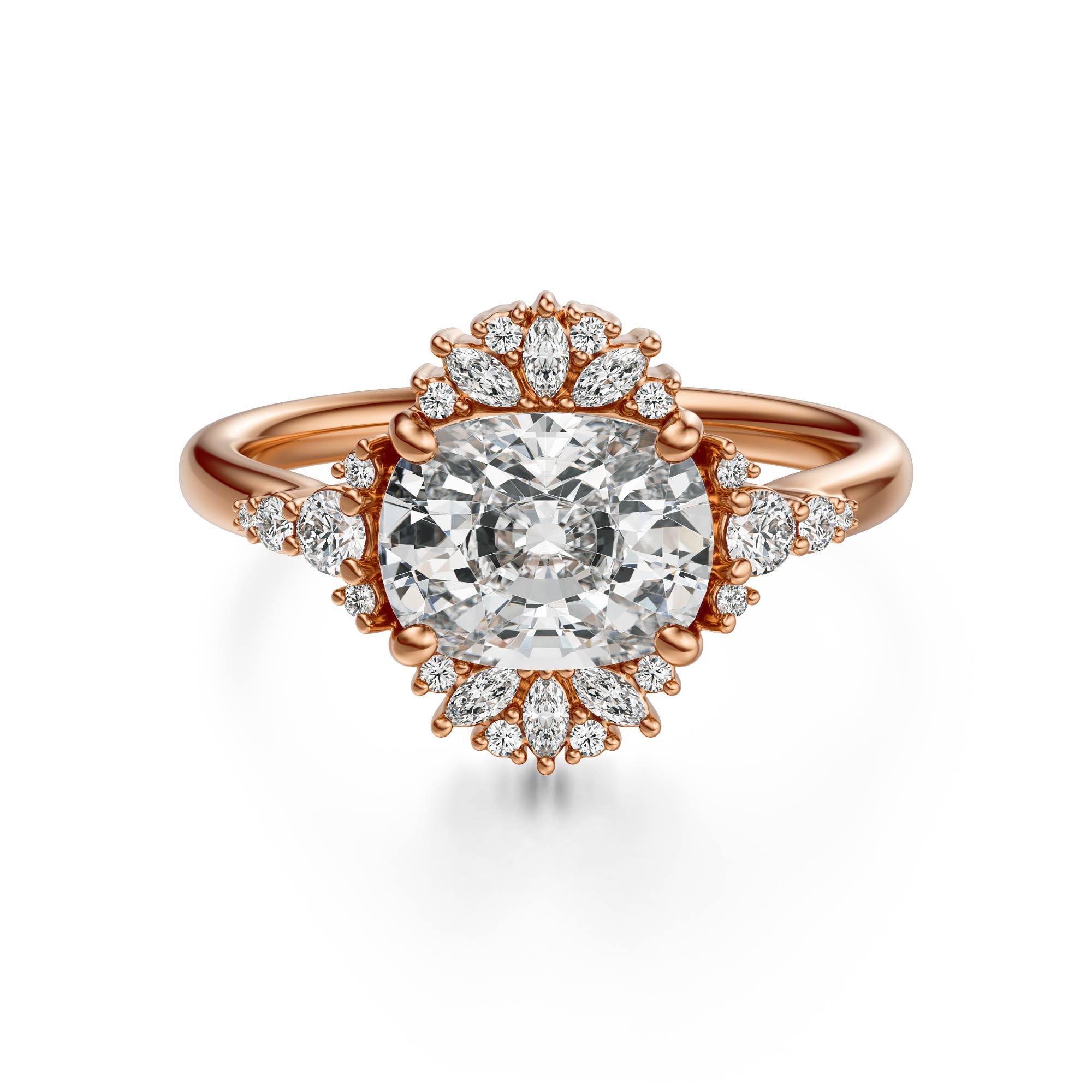 The Comtesse Ring | Elongated Cushion | Setting Only - Lavender Creek Gems