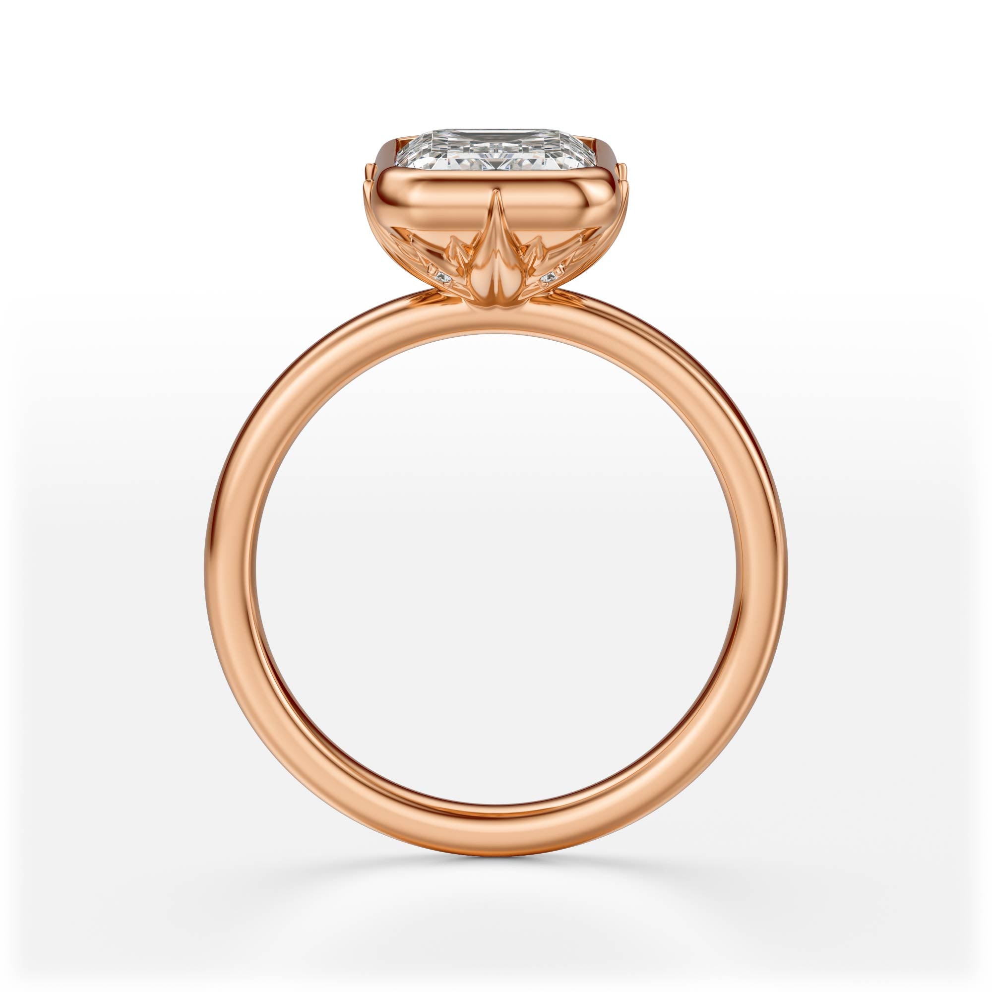 The Bezel Secret Garden Ring | Emerald Cut | Setting Only