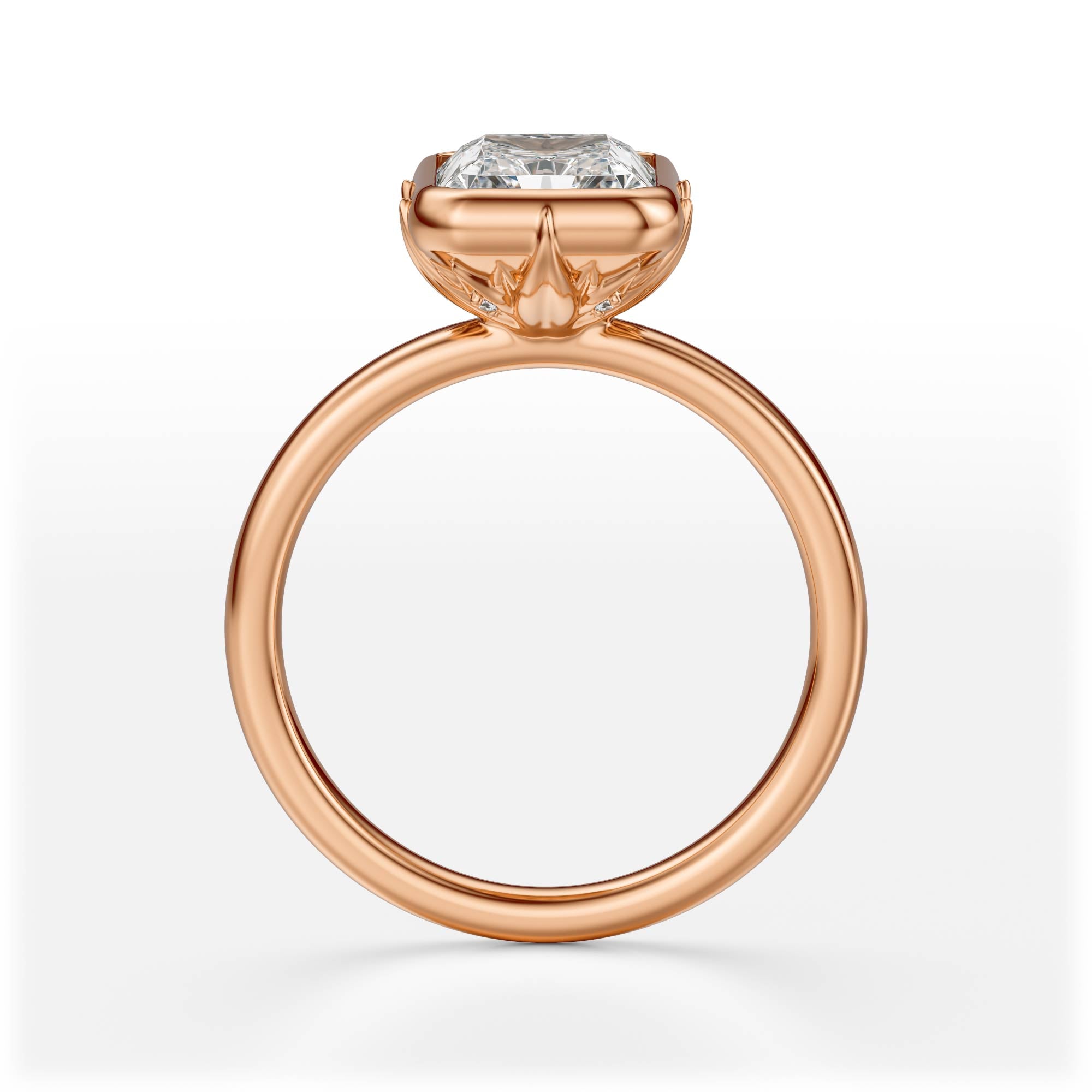 The Bezel Secret Garden Ring | Radiant | Setting Only