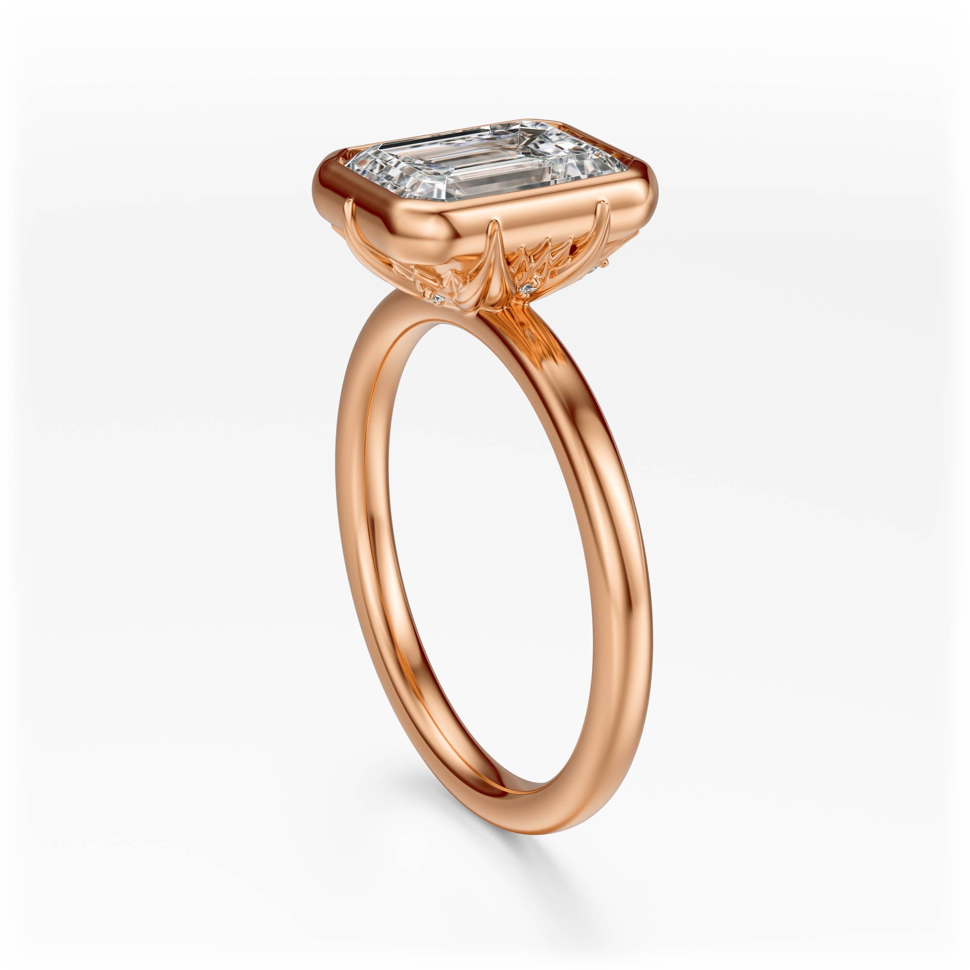 The Bezel Secret Garden Ring | Emerald Cut | Setting Only