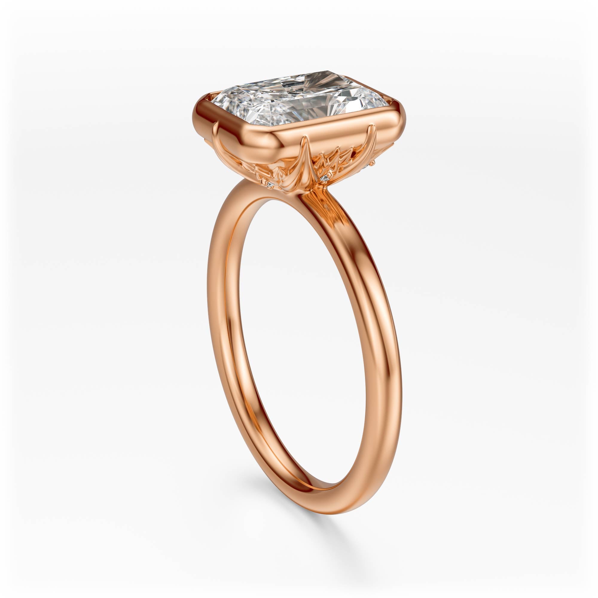 The Bezel Secret Garden Ring | Radiant | Setting Only
