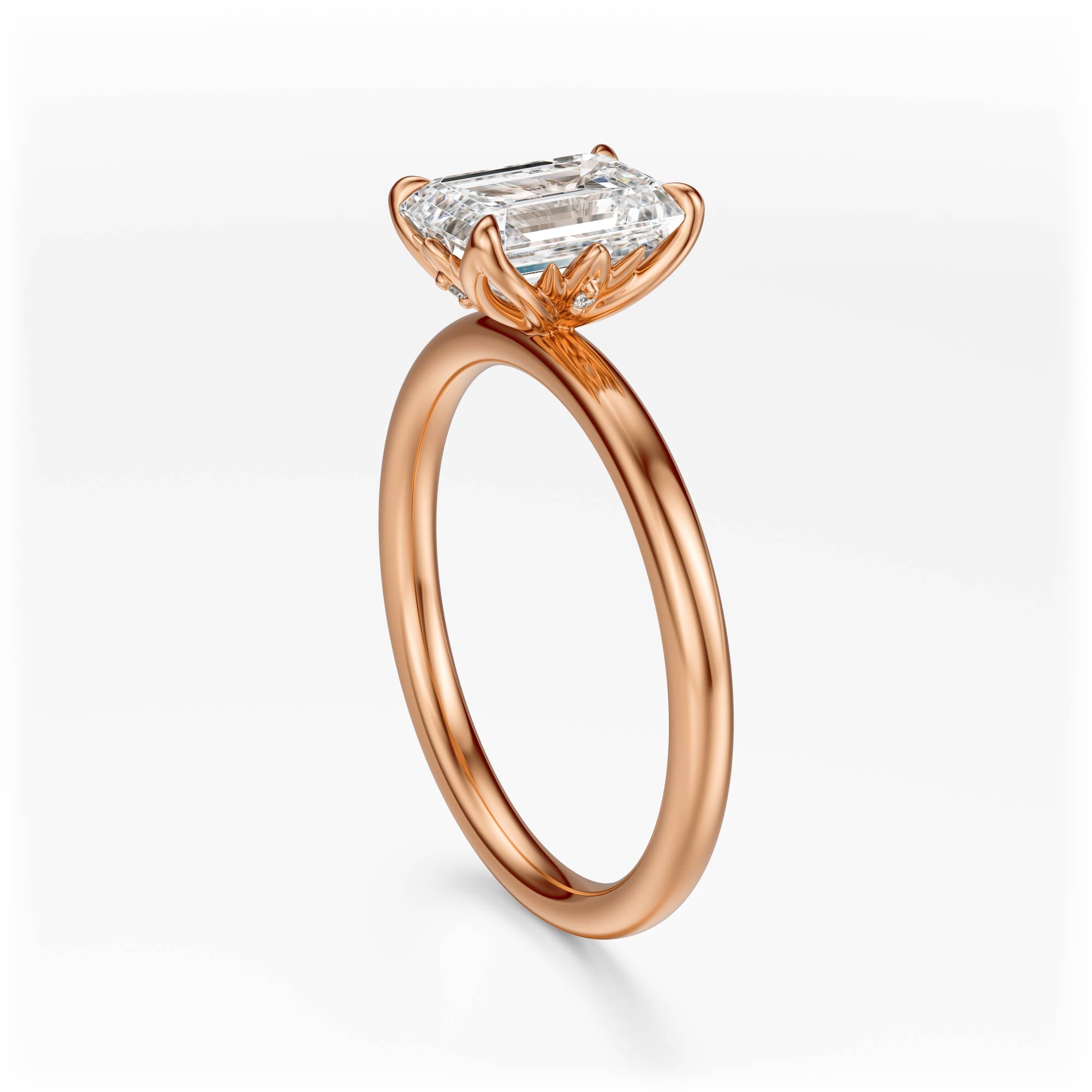 The Secret Garden Ring | Emerald Cut | Setting Only
