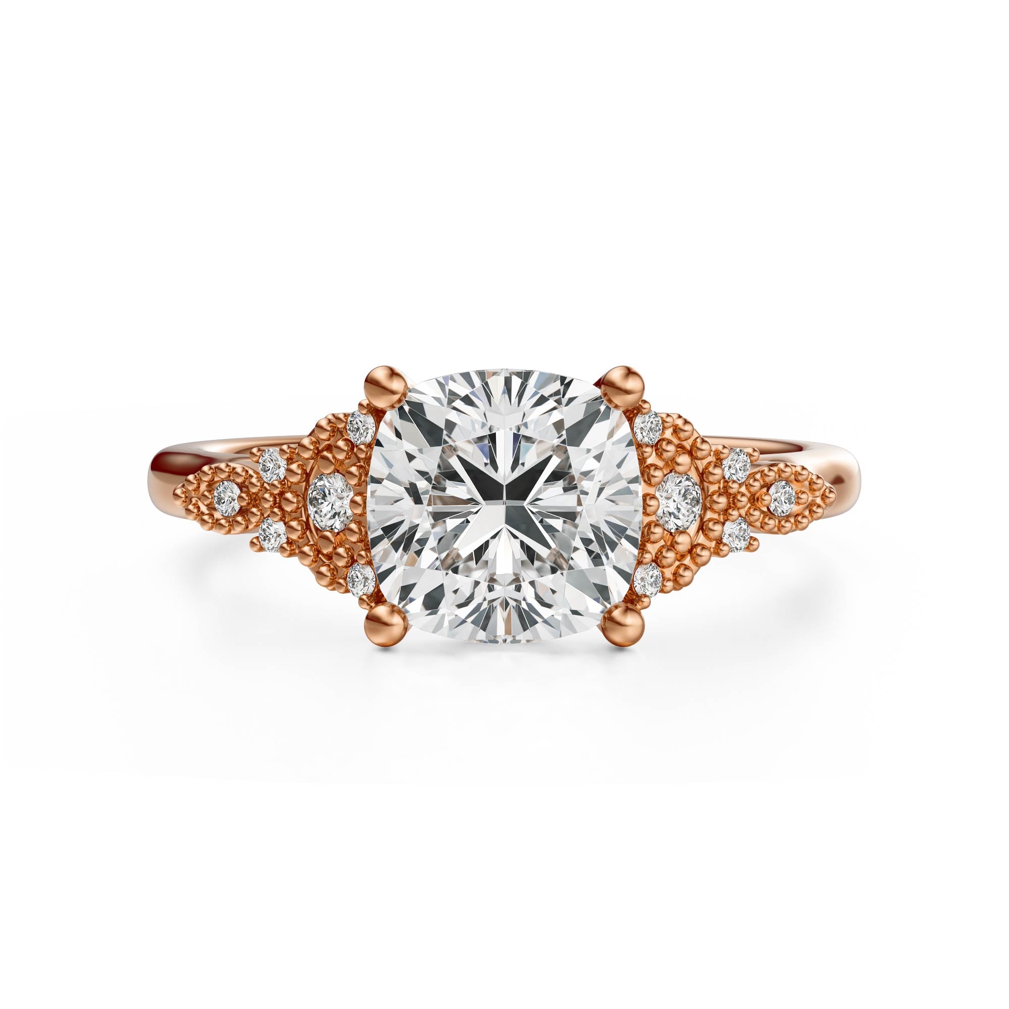 The Art Deco Maeve Ring | Cushion | Setting Only - Lavender Creek Gems
