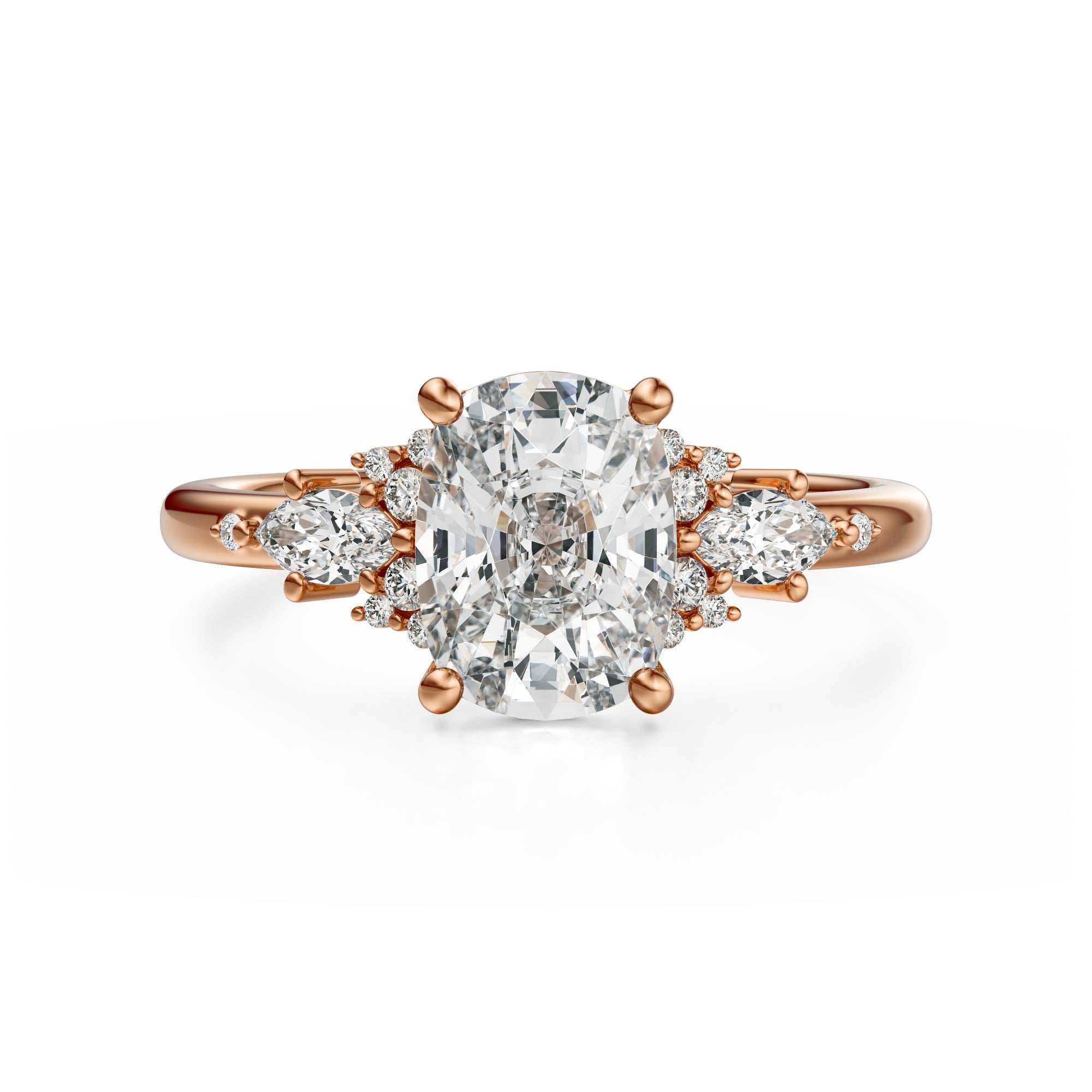 The Ascendant Ring | Elongated Cushion | Setting Only - Lavender Creek Gems