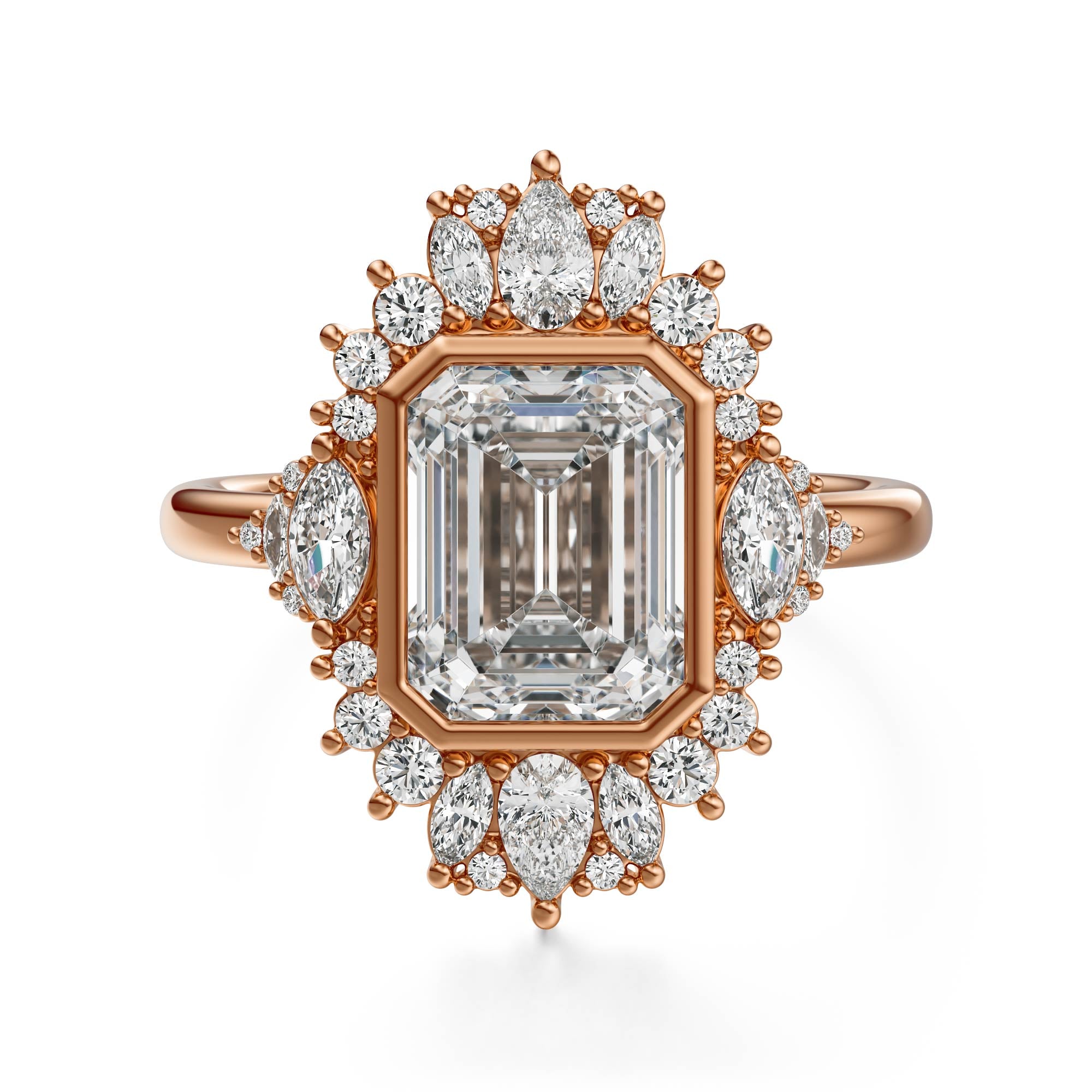 The Ethereal Ring | Emerald Cut | Setting Only