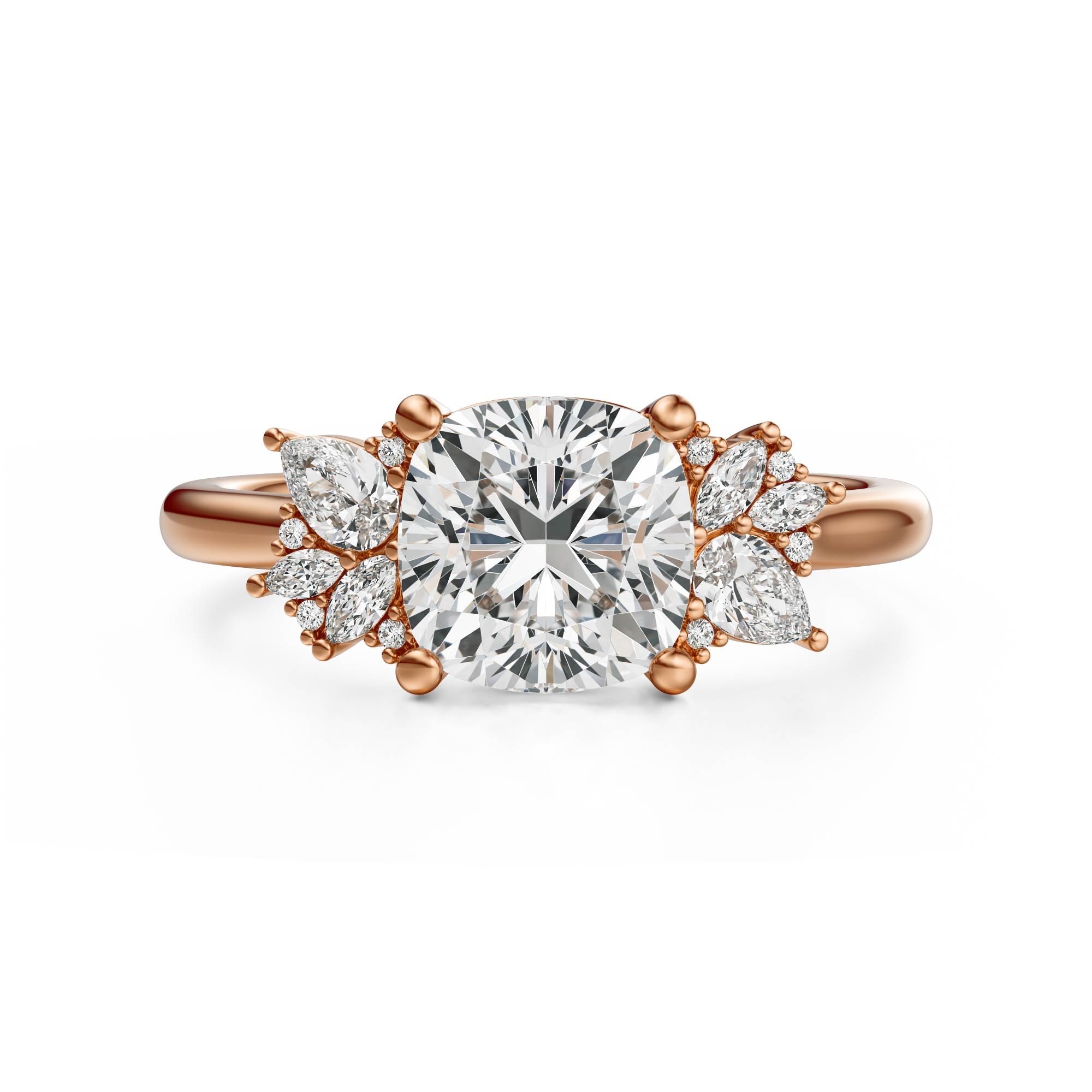 The Diamond Fleur Ring | Cushion | Setting Only - Lavender Creek Gems