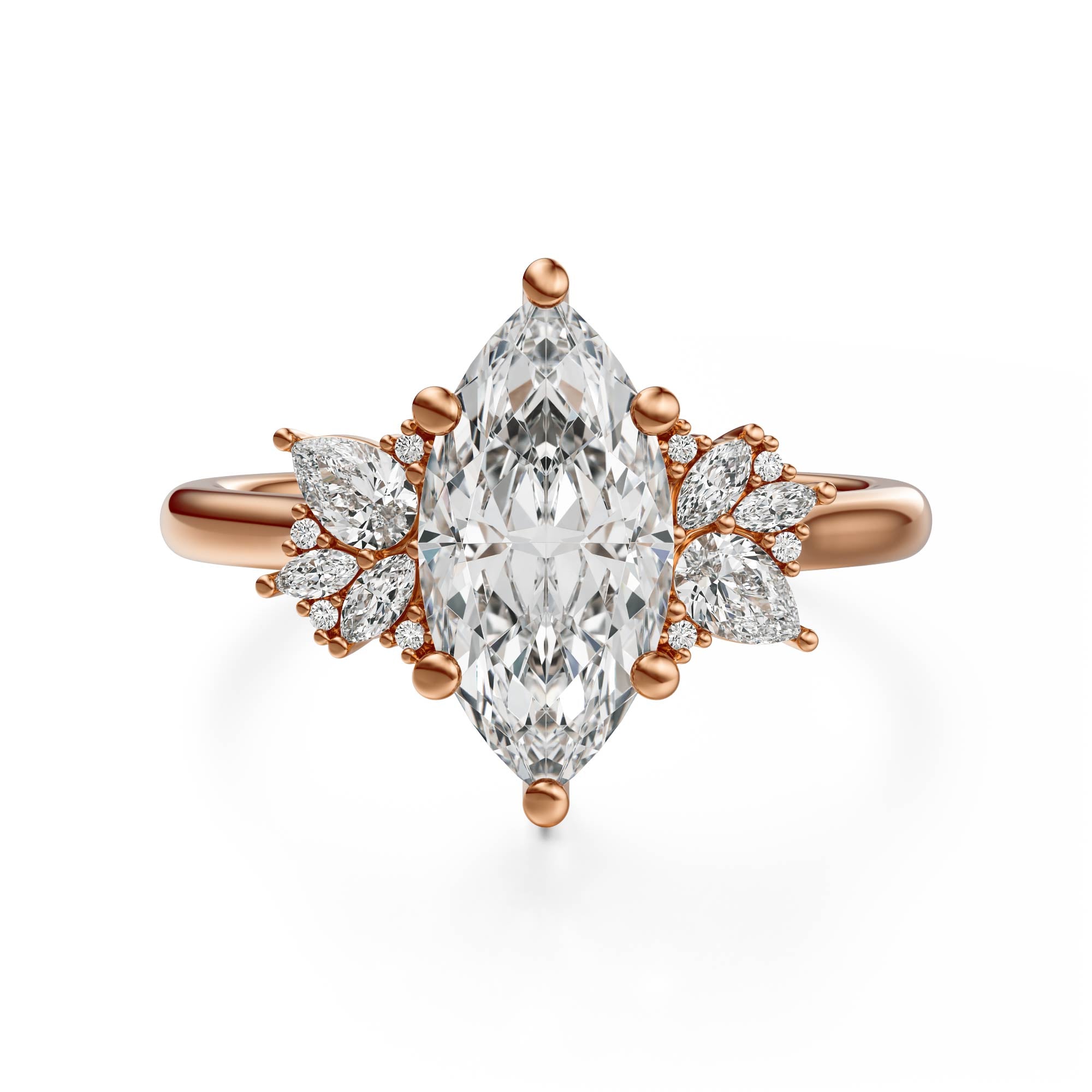 The Diamond Fleur Ring | Marquise | Setting Only - Lavender Creek Gems