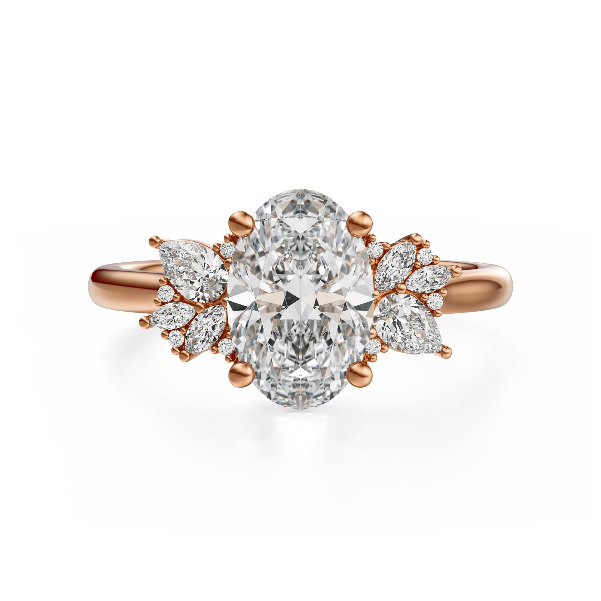 The Diamond Fleur Ring | Oval | Setting Only - Lavender Creek Gems