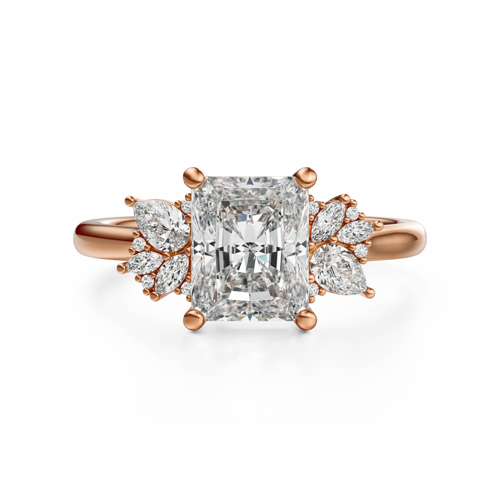 The Diamond Fleur Ring | Radiant | Setting Only - Lavender Creek Gems
