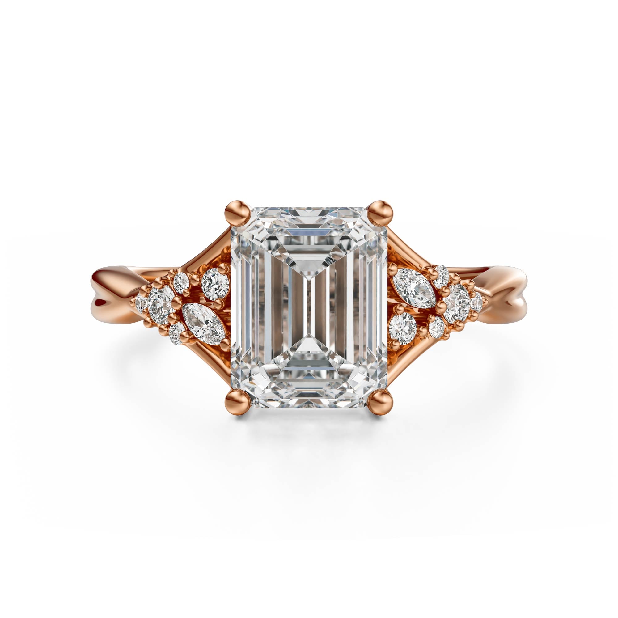 The Lyria Ring | Emerald Cut | Setting Only