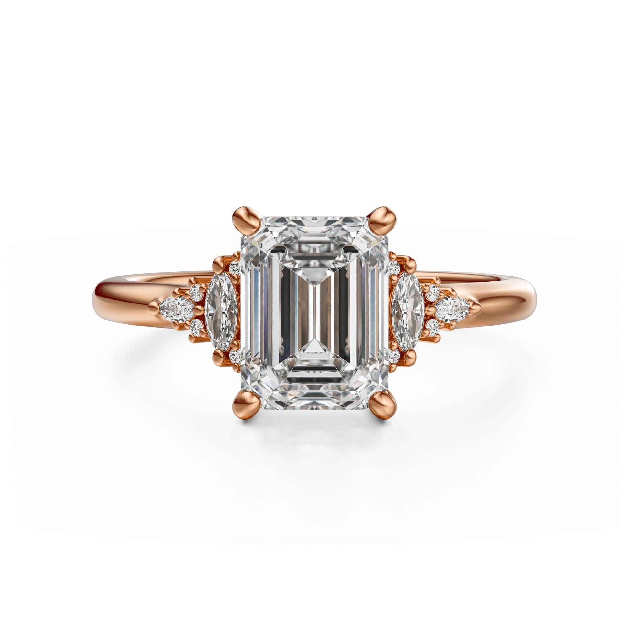 The Low Maeve Ring | Emerald Cut | Setting Only