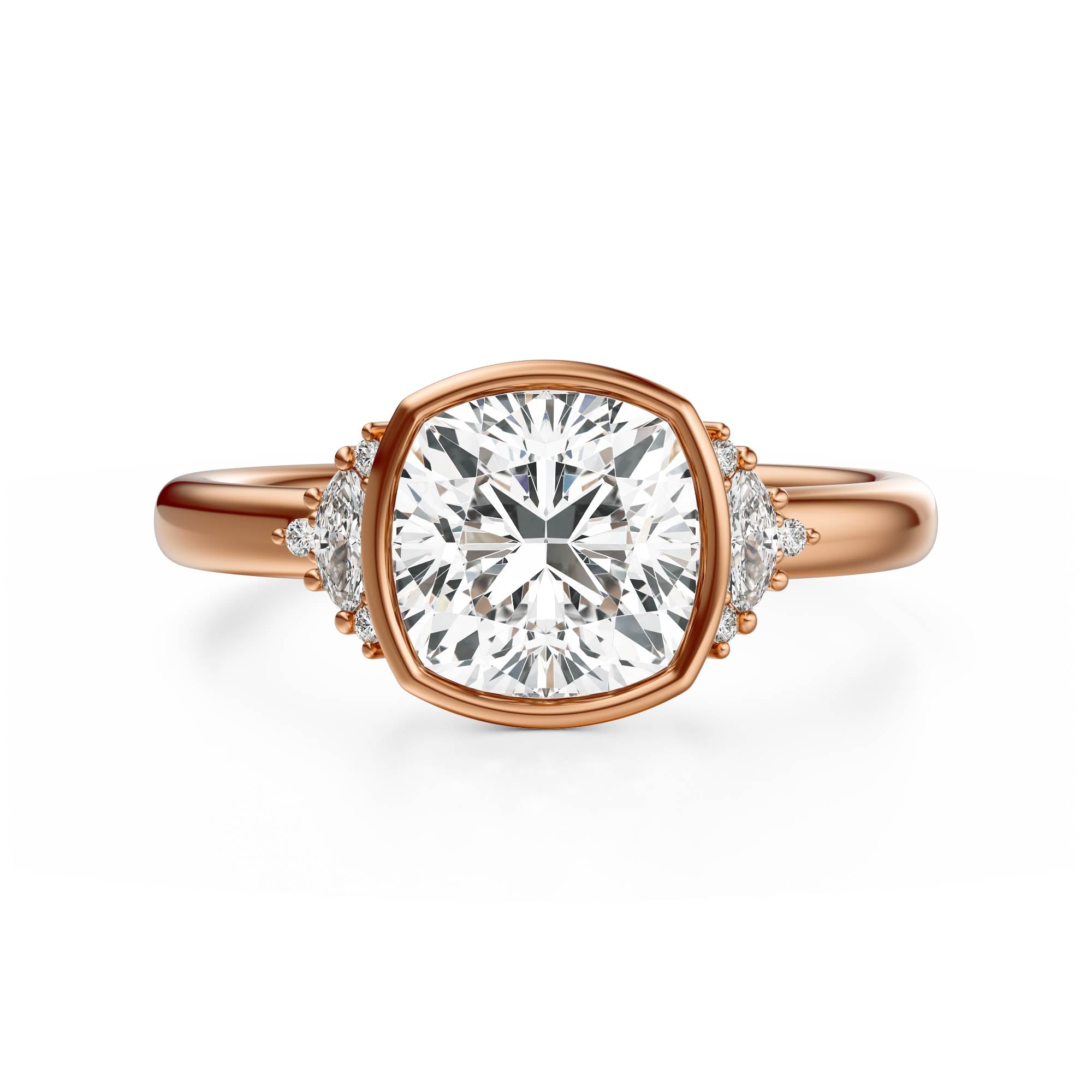 The Bezel Maren Ring | Cushion | Setting Only - Lavender Creek Gems