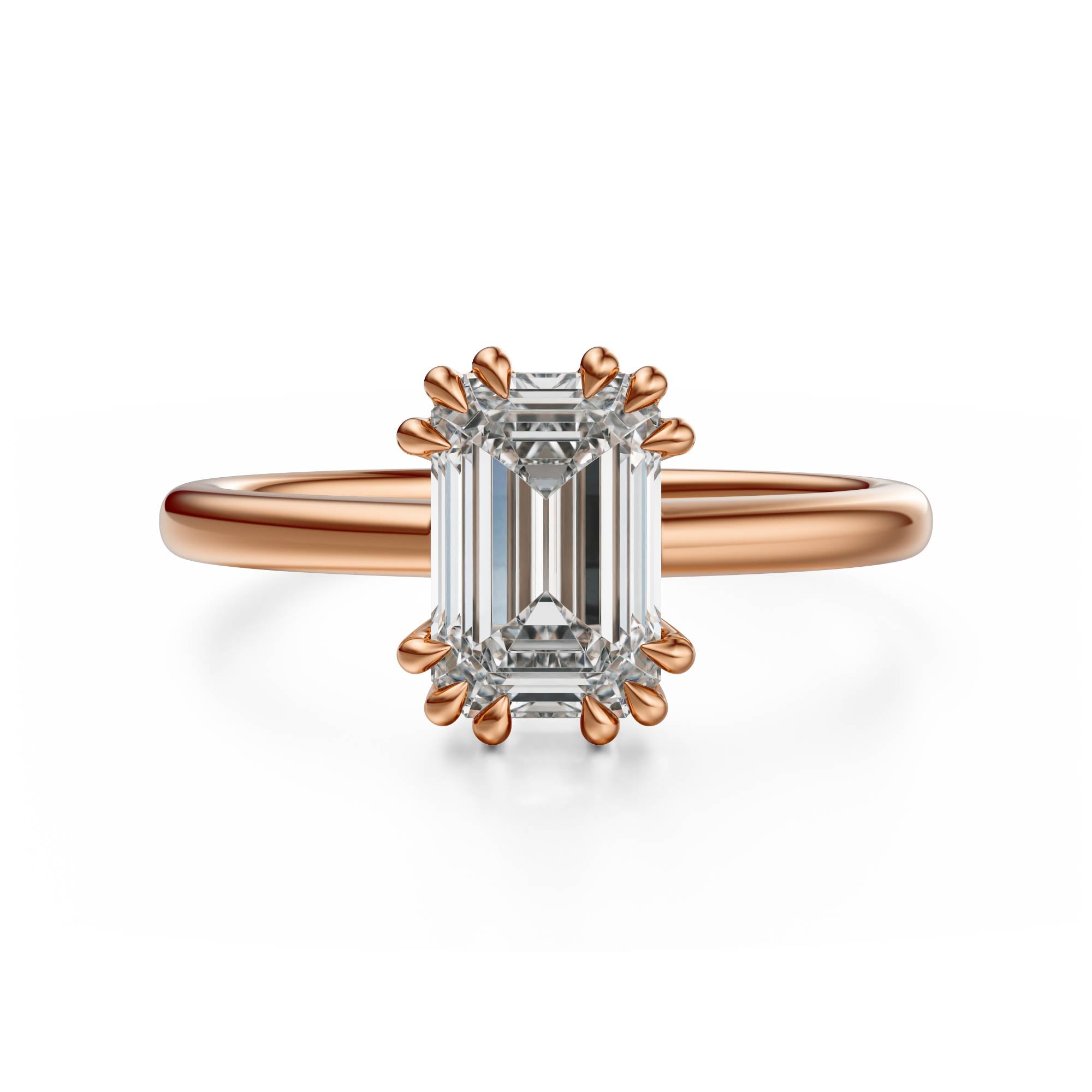 The Thalassa Ring | Emerald Cut | Setting Only - Lavender Creek Gems