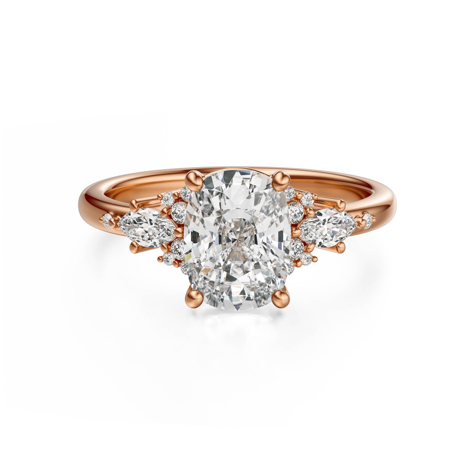 The Ascendant Ring | Elongated Cushion | Setting Only - Lavender Creek Gems
