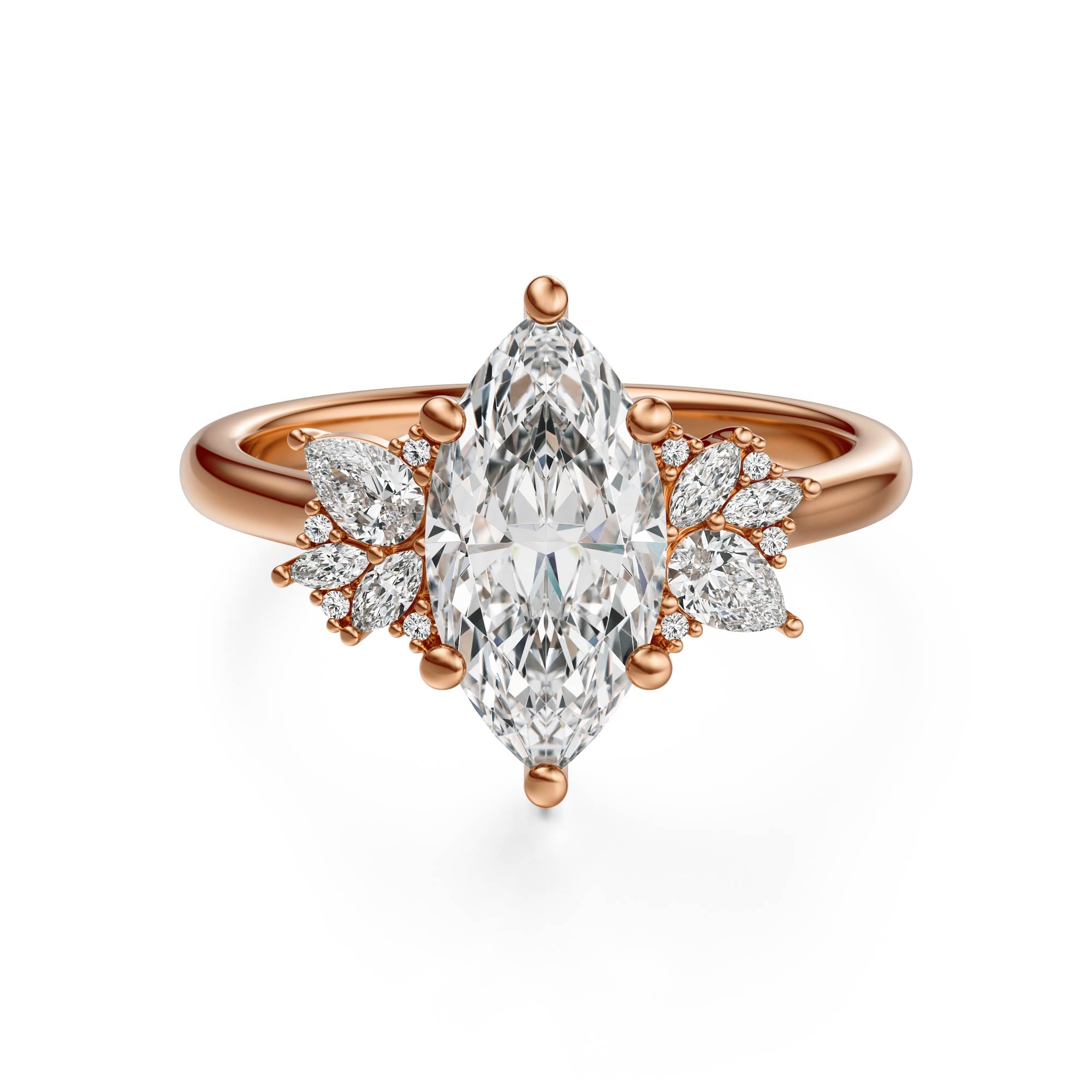 The Diamond Fleur Ring | Marquise | Setting Only - Lavender Creek Gems