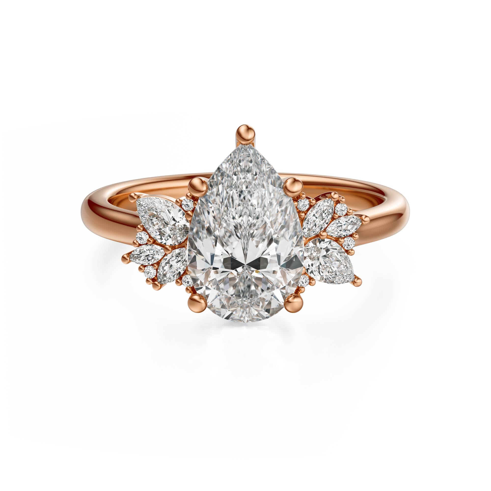 The Diamond Fleur Ring | Pear | Setting Only - Lavender Creek Gems