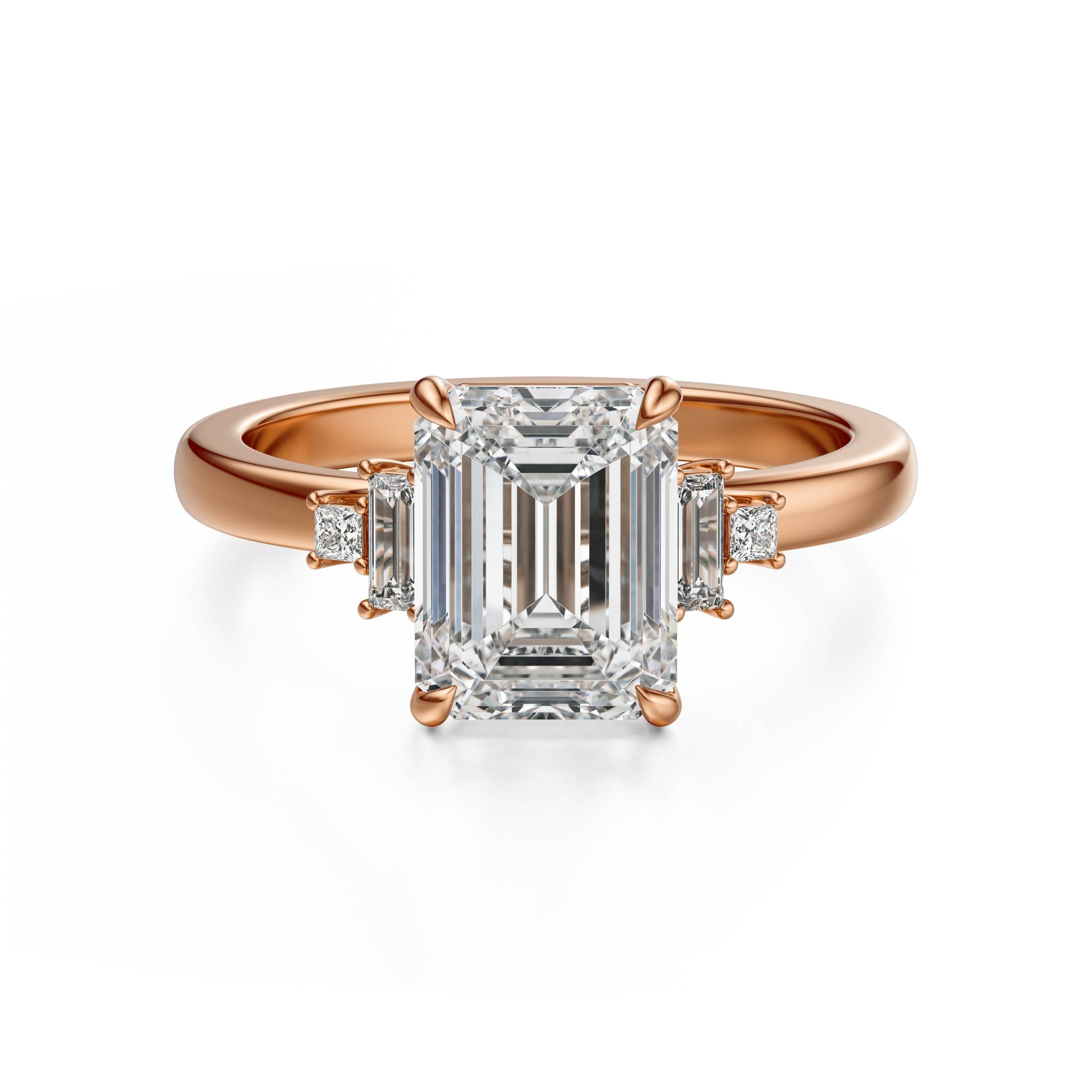 The Elevated Mira Ring | Emerald Cut | Setting Only