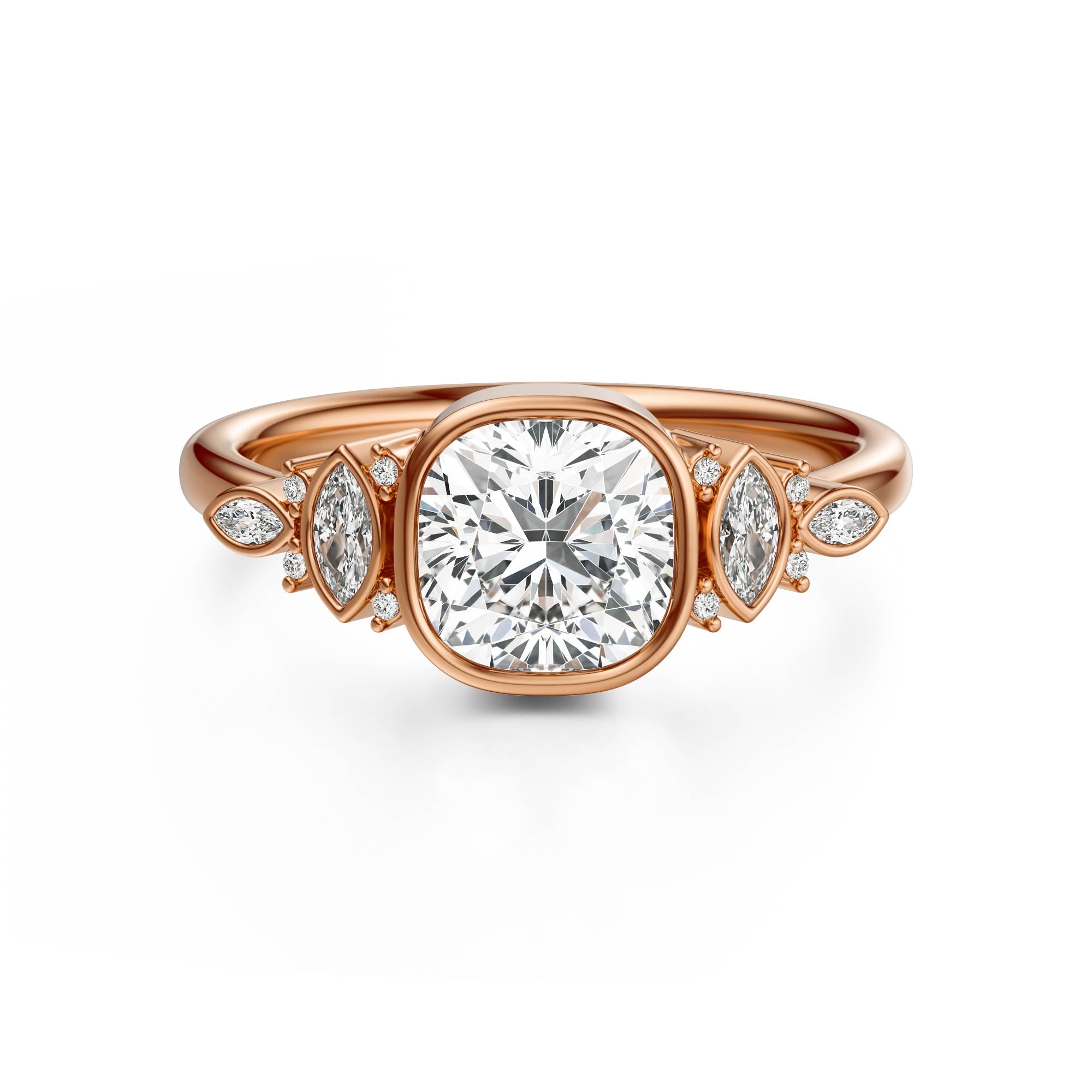 The All Bezel Maeve Ring | Cushion | Setting Only