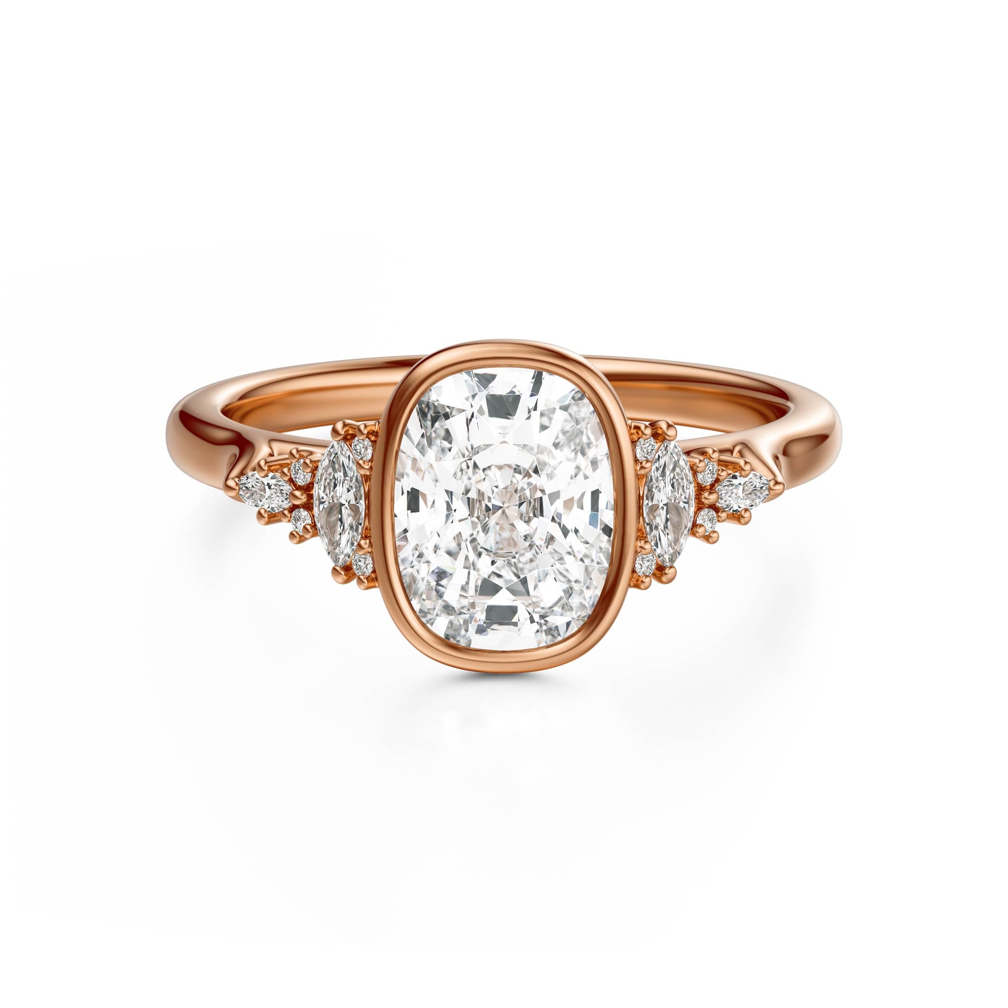 The Bezel Maeve Ring | Elongated Cushion | Setting Only