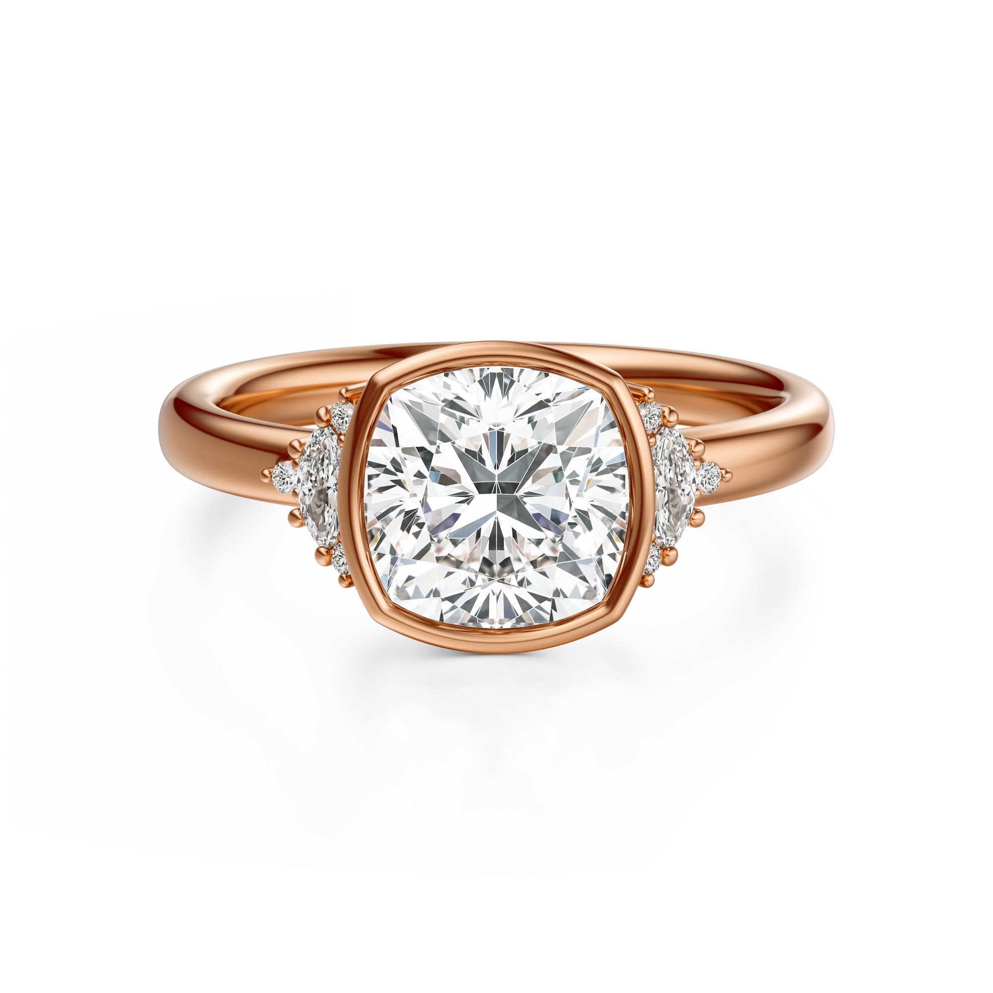 The Bezel Maren Ring | Cushion | Setting Only - Lavender Creek Gems