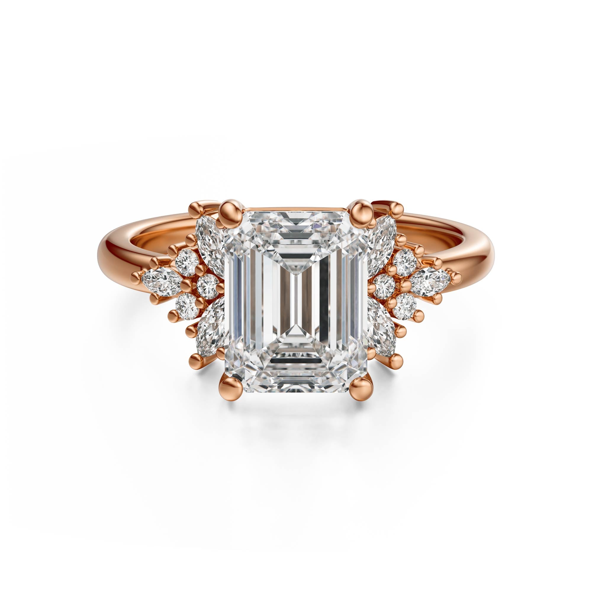 The Veraine Ring | Emerald Cut | Setting Only