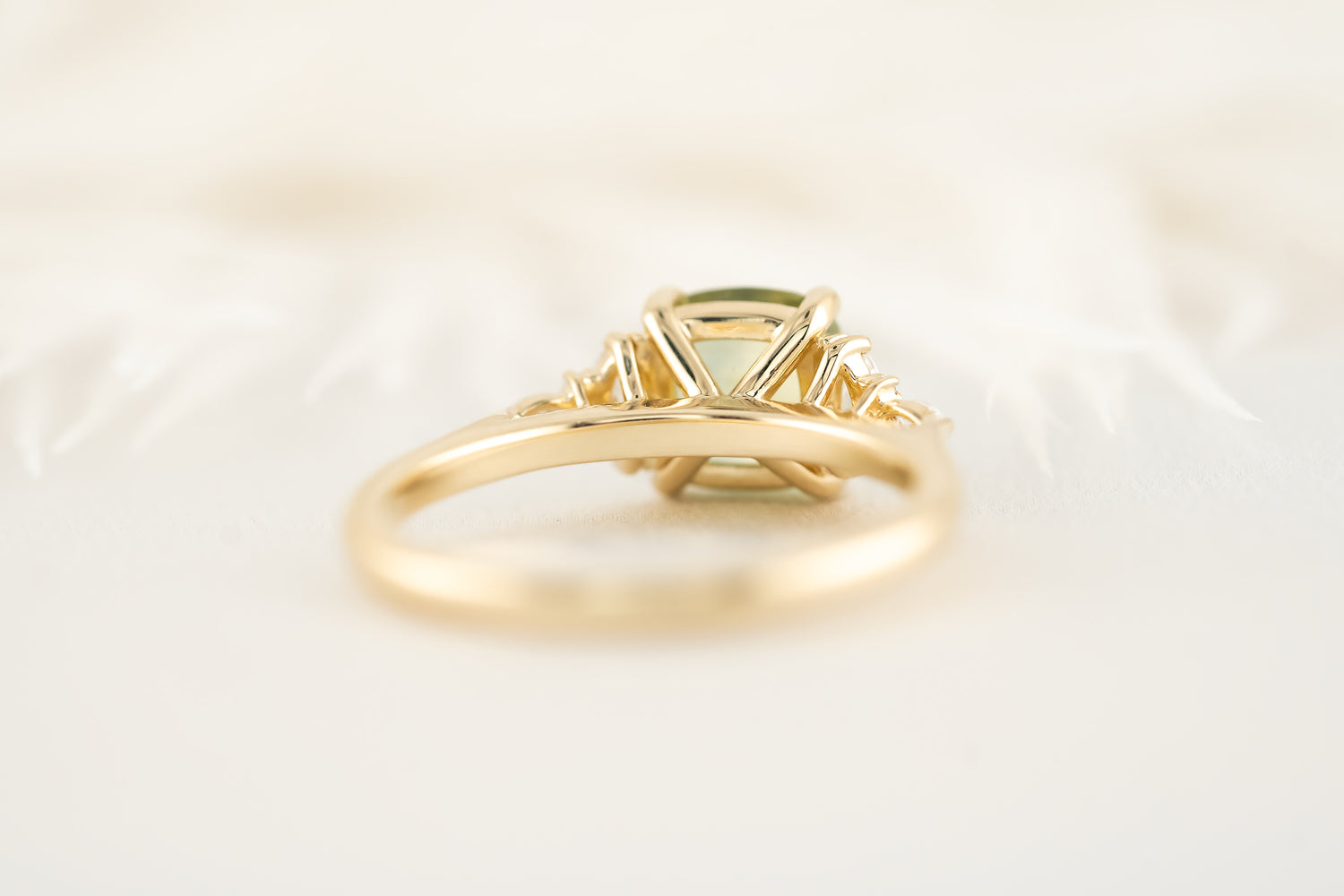 The Maeve - 1.8 CT Cushion Montana Green Sapphire Ring - Lavender Creek Gems