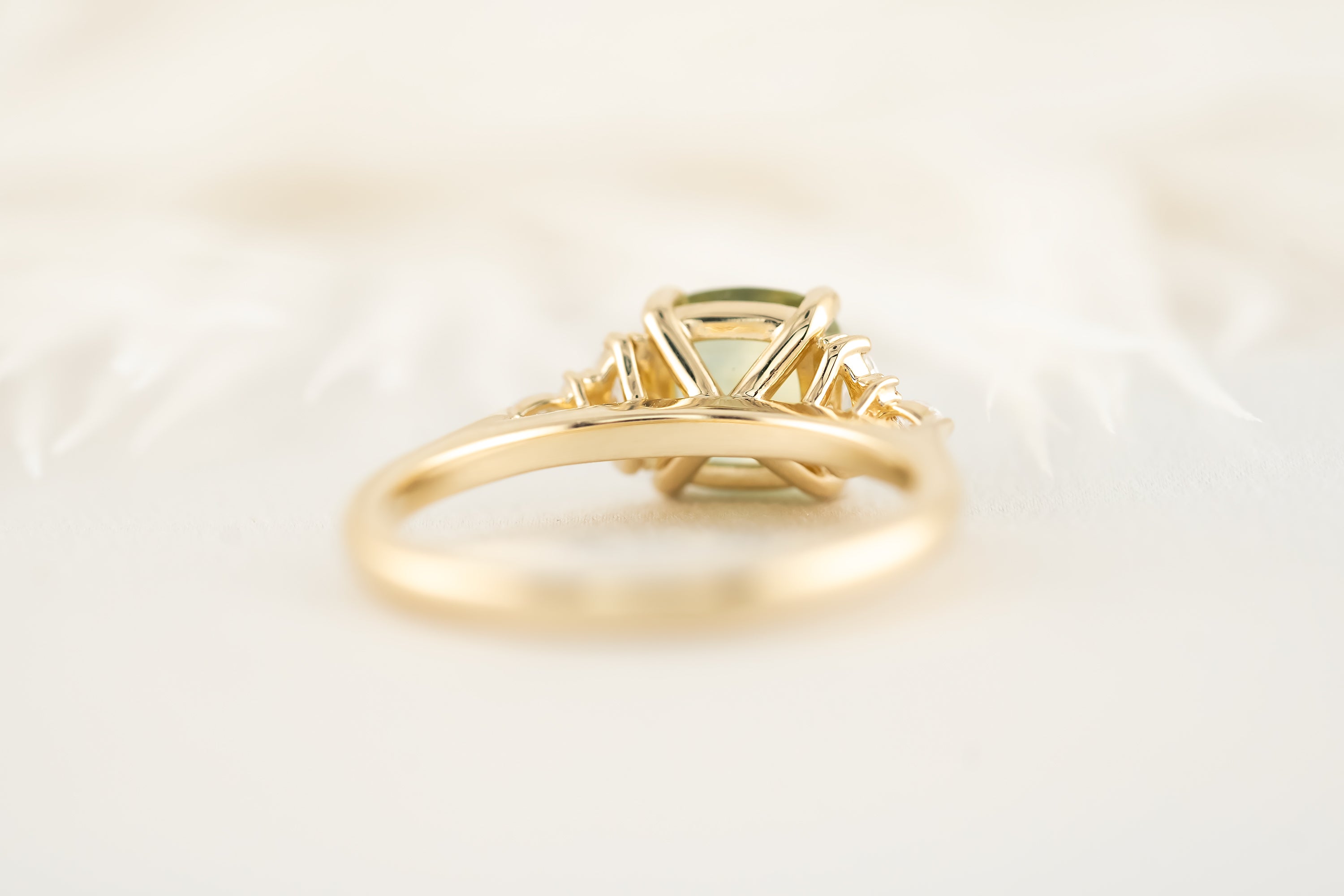 The Maeve - 1.8 CT Cushion Montana Green Sapphire Ring - Lavender Creek Gems