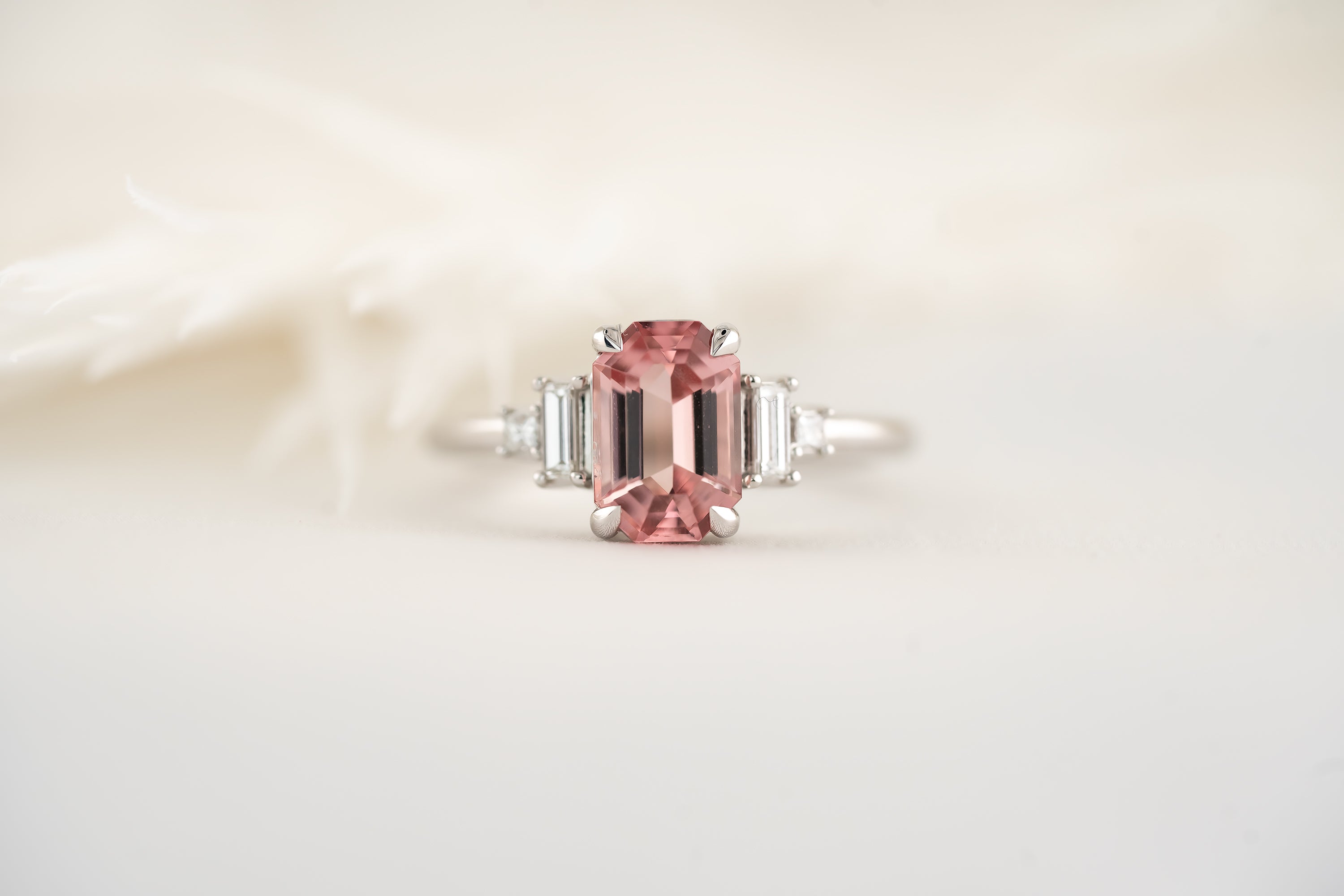 The Mira Ring | 1.62 CT Emerald Cut Pink Tourmaline - Lavender Creek Gems