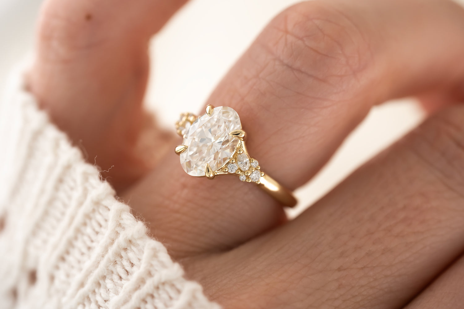 The Lyria Ring - 2 CT Oval Lab Diamond - Lavender Creek Gems