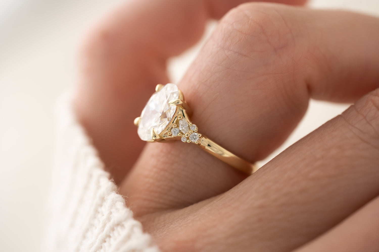 The Lyria Ring - 2 CT Oval Lab Diamond - Lavender Creek Gems