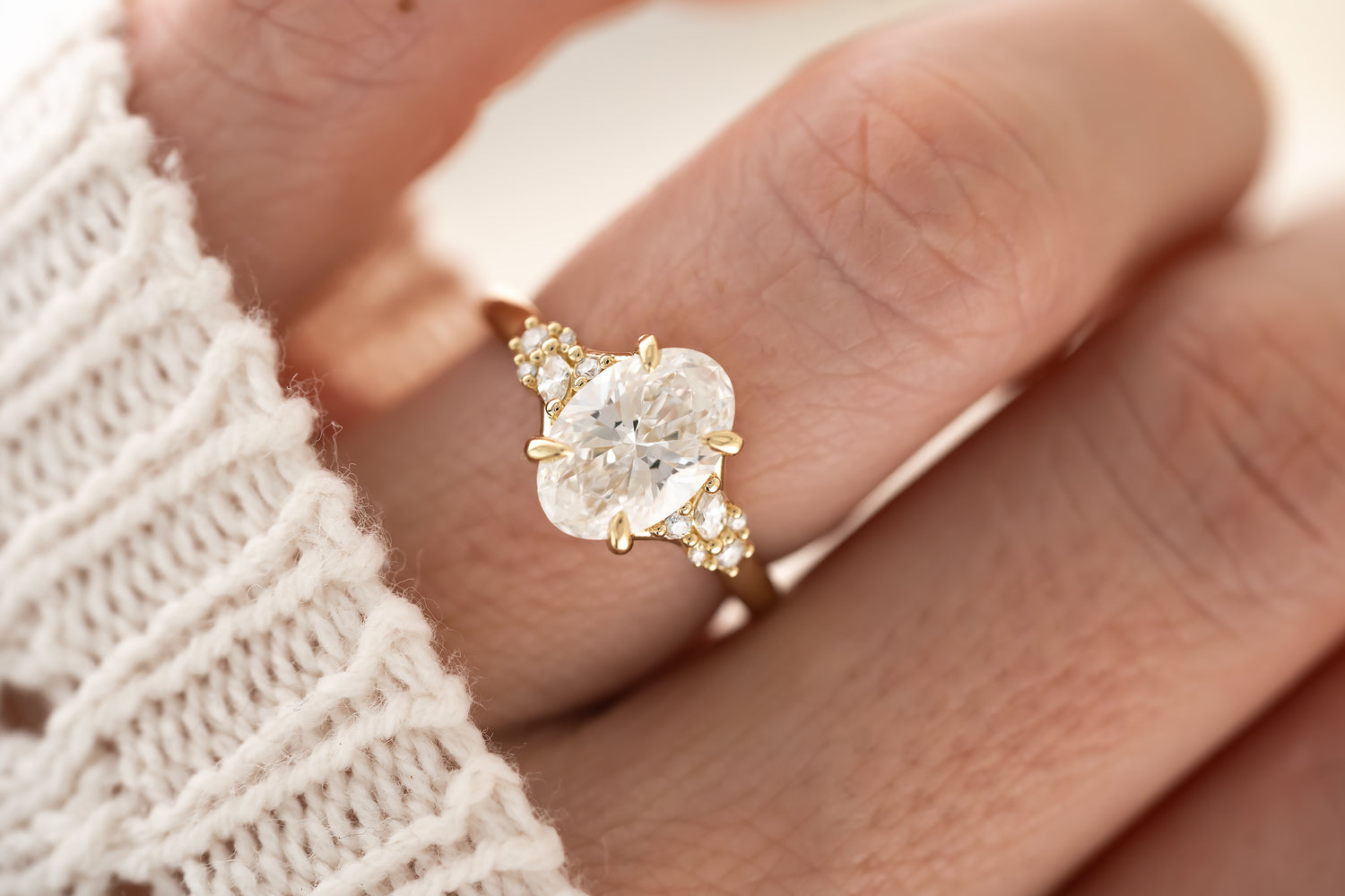 The Lyria Ring - 2 CT Oval Lab Diamond - Lavender Creek Gems