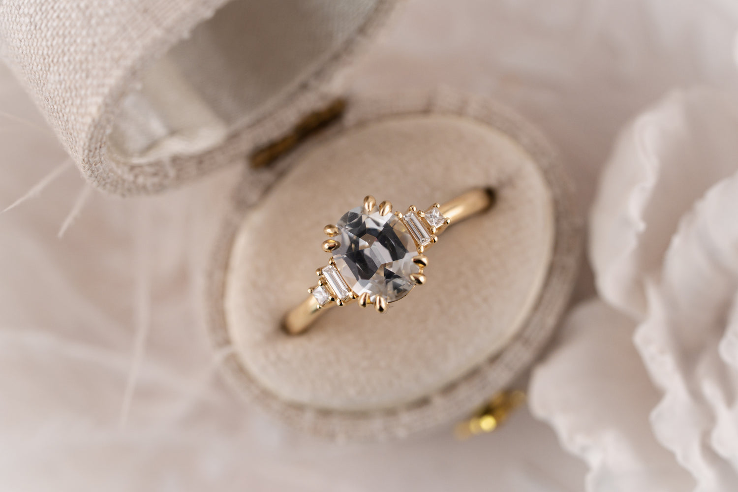 The Mira Ring | 1.69 CT Oval Silvery Blue Sapphire - Lavender Creek Gems