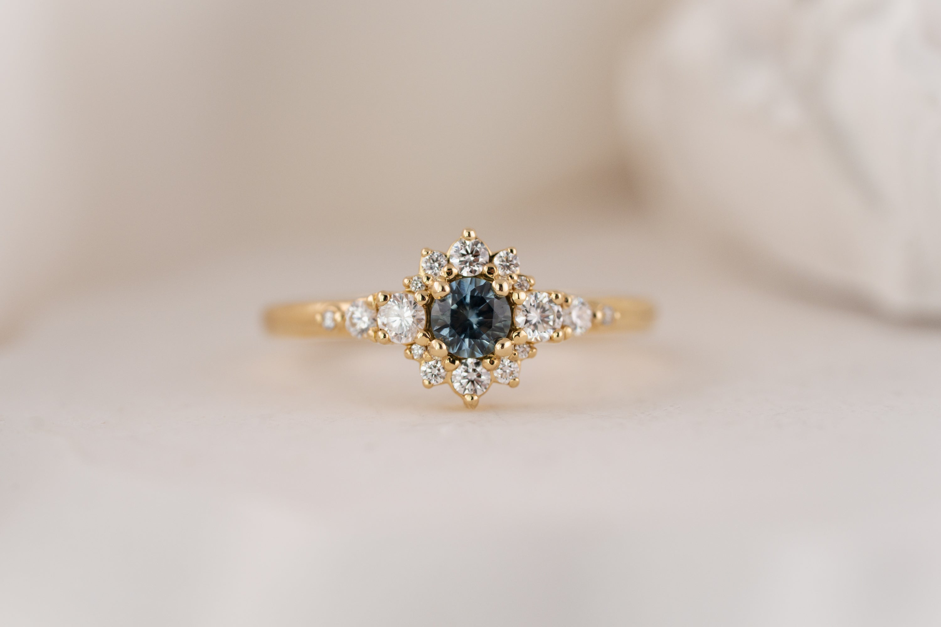 The Bloom Ring | Teal Sapphire - Lavender Creek Gems