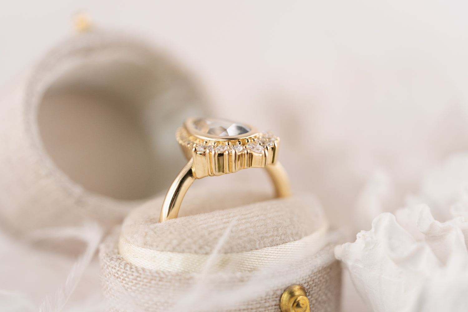 The Penelope Ring | 1.98 CT Pear Light Blue Sapphire - Lavender Creek Gems