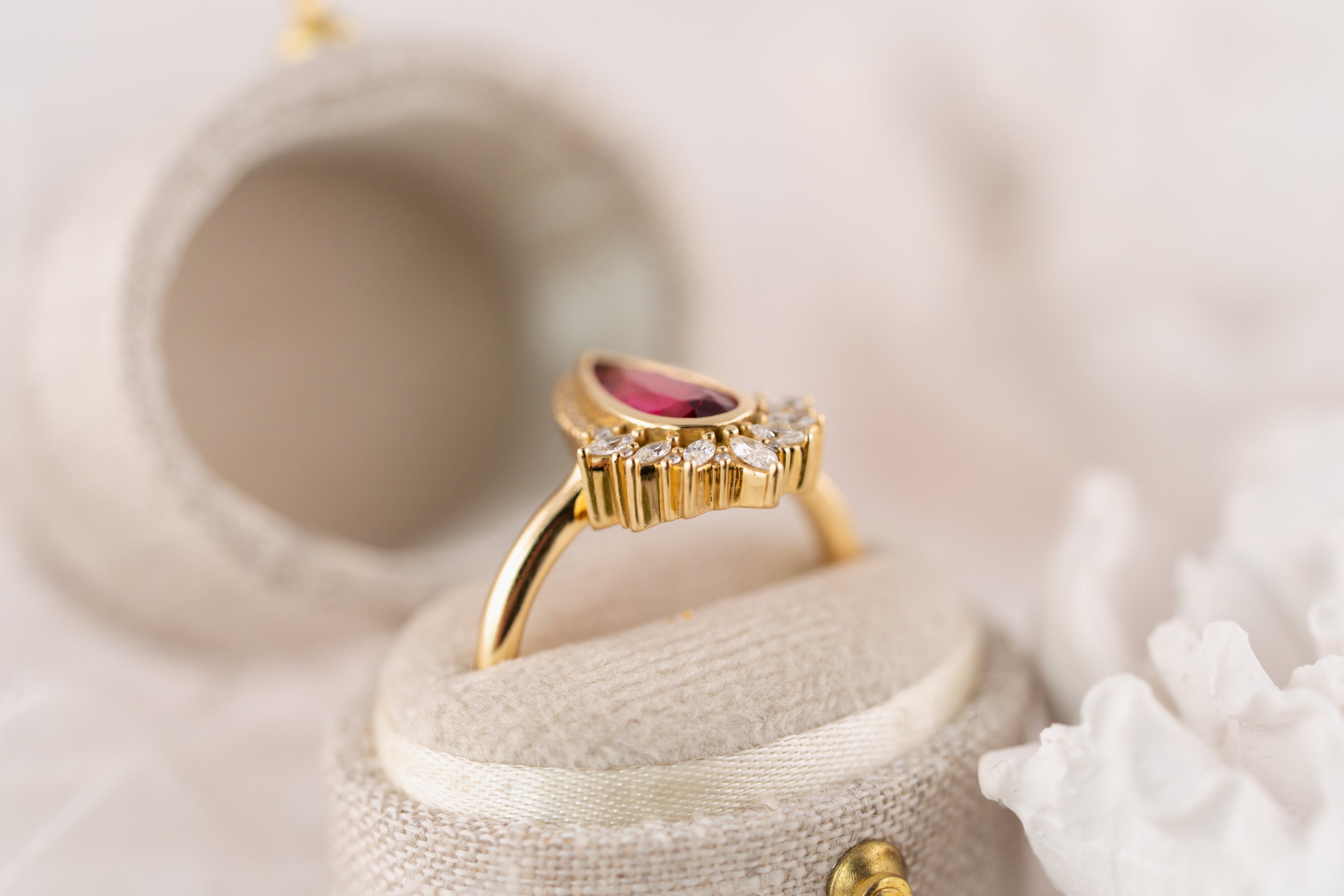 The Penelope Ring | 1.19 CT Pear Red Spinel