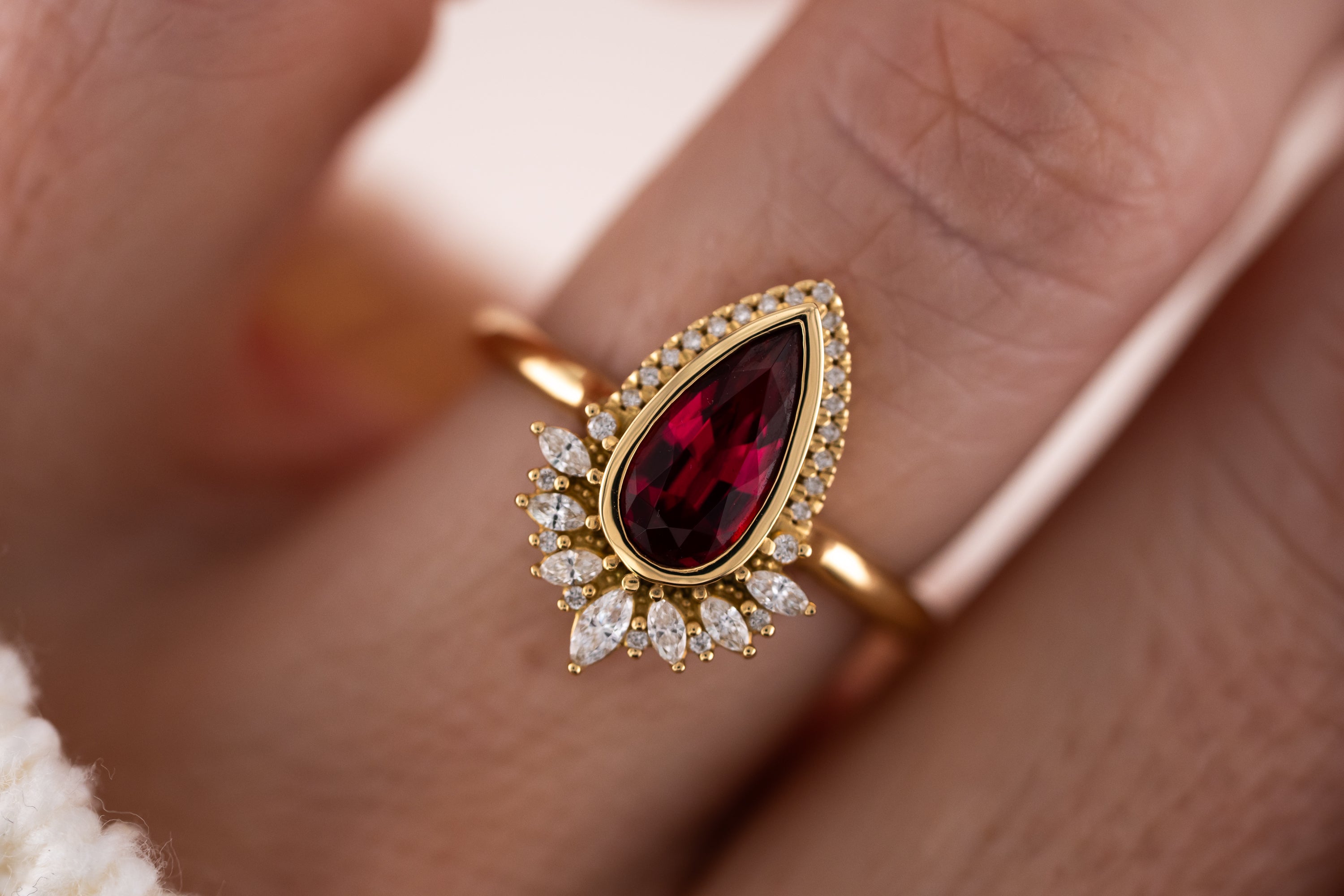 The Penelope Ring | 1.19 CT Pear Red Spinel