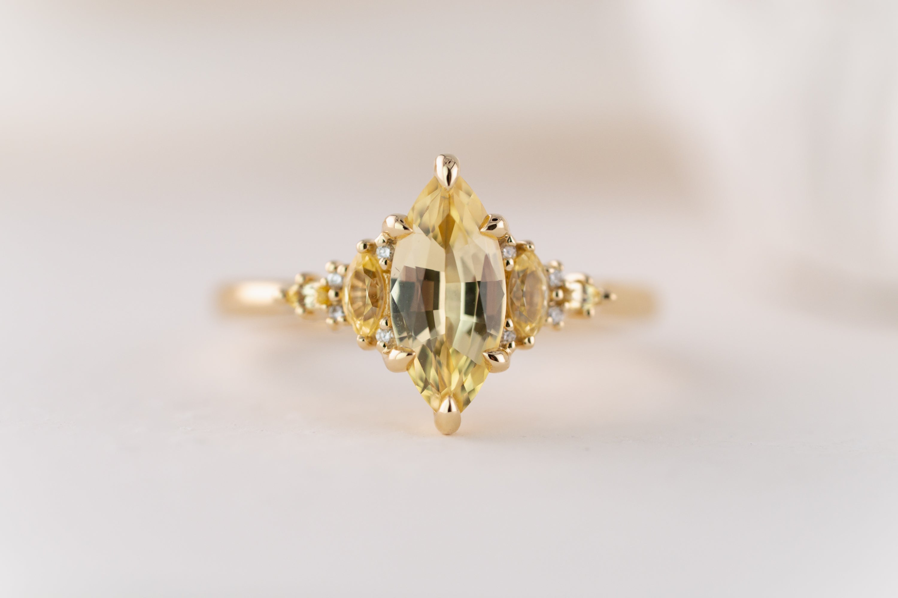 The Maeve Ring | 1.25 CT Marquise Yellow Sapphire - Lavender Creek Gems