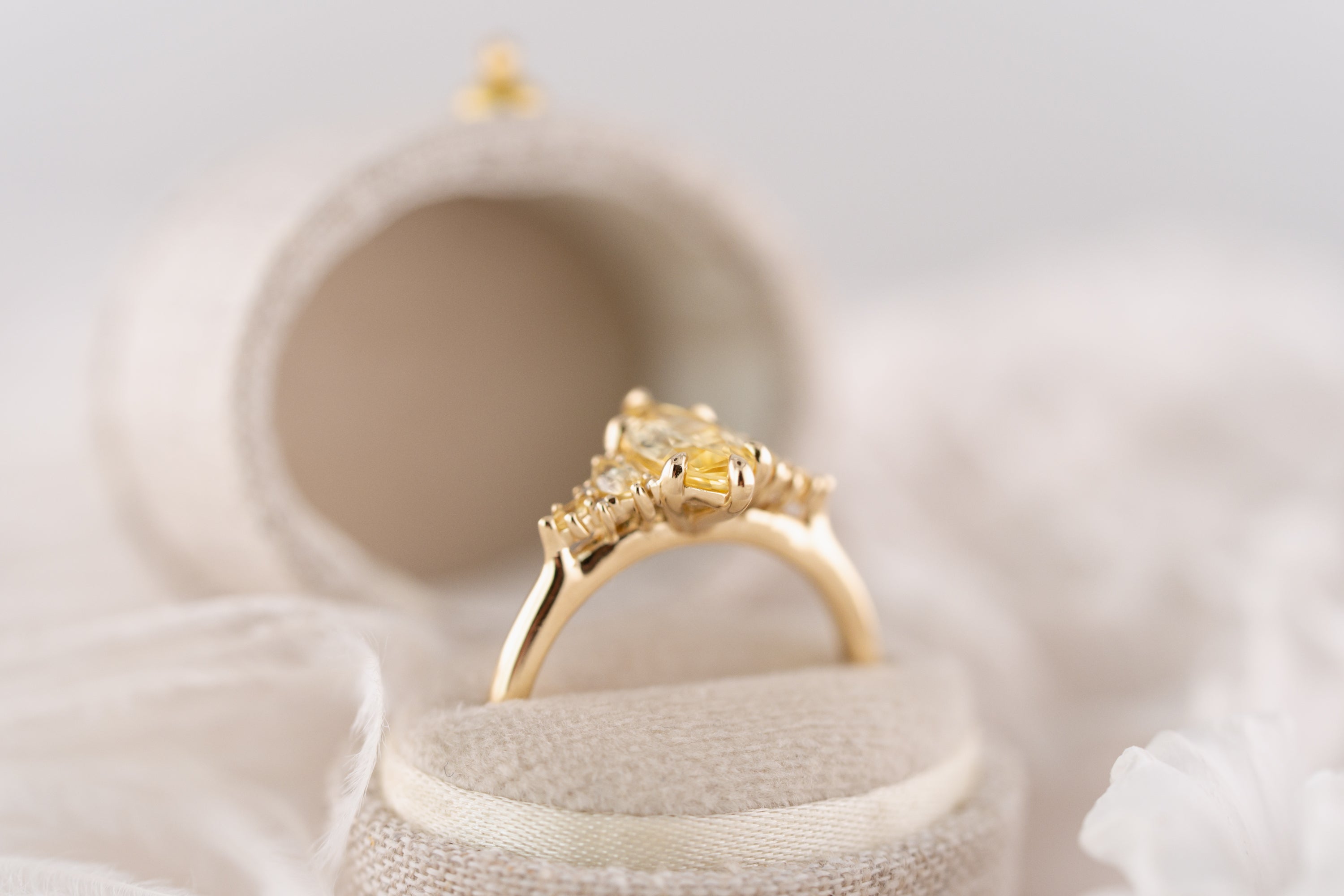 The Maeve Ring | 1.25 CT Marquise Yellow Sapphire - Lavender Creek Gems