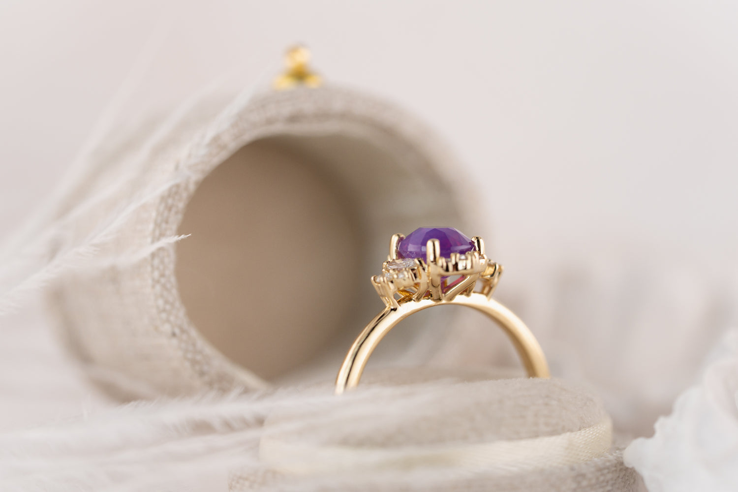 The Naevia Ring | 1.31 CT Oval Pink Opalescent Sapphire - Lavender Creek Gems