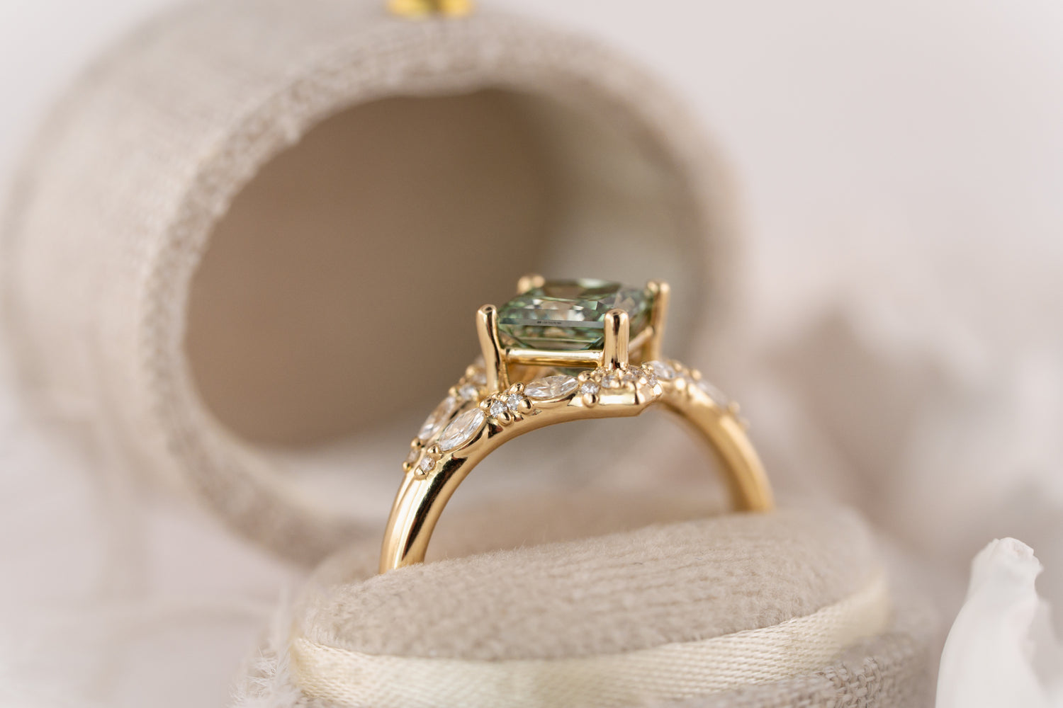 The Oracle Ring | 1.5 CT Princess Green Diamond - Lavender Creek Gems
