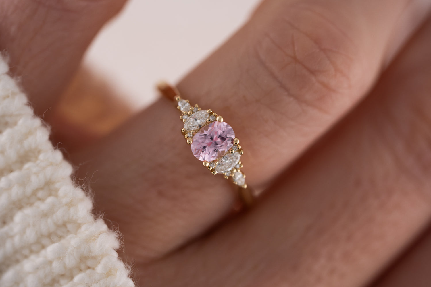 The Maeve Ring | 0.77 CT Oval Pink Sapphire - Lavender Creek Gems