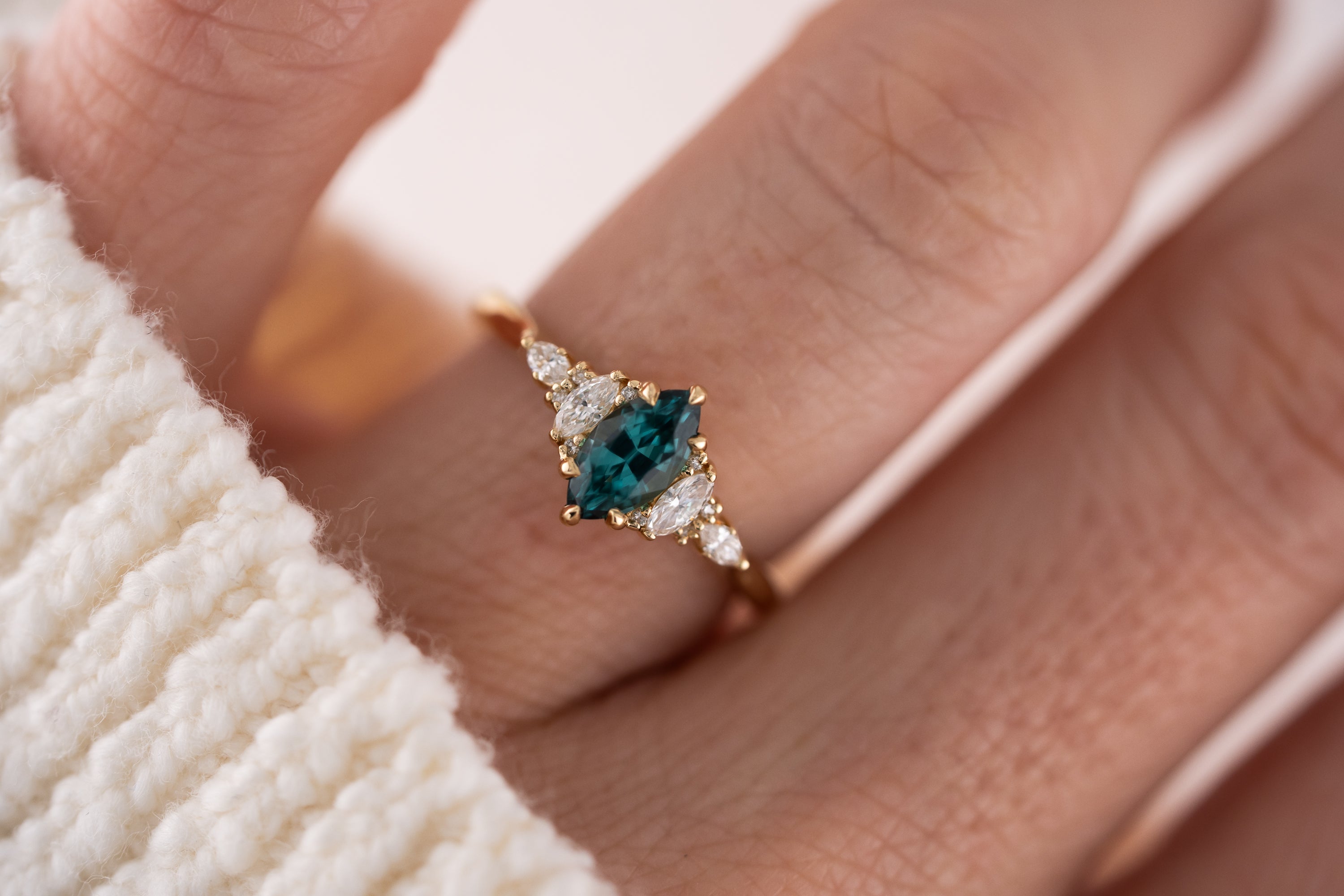 The Maeve Ring | 0.71 CT Marquise Lagoon Tourmaline - Lavender Creek Gems
